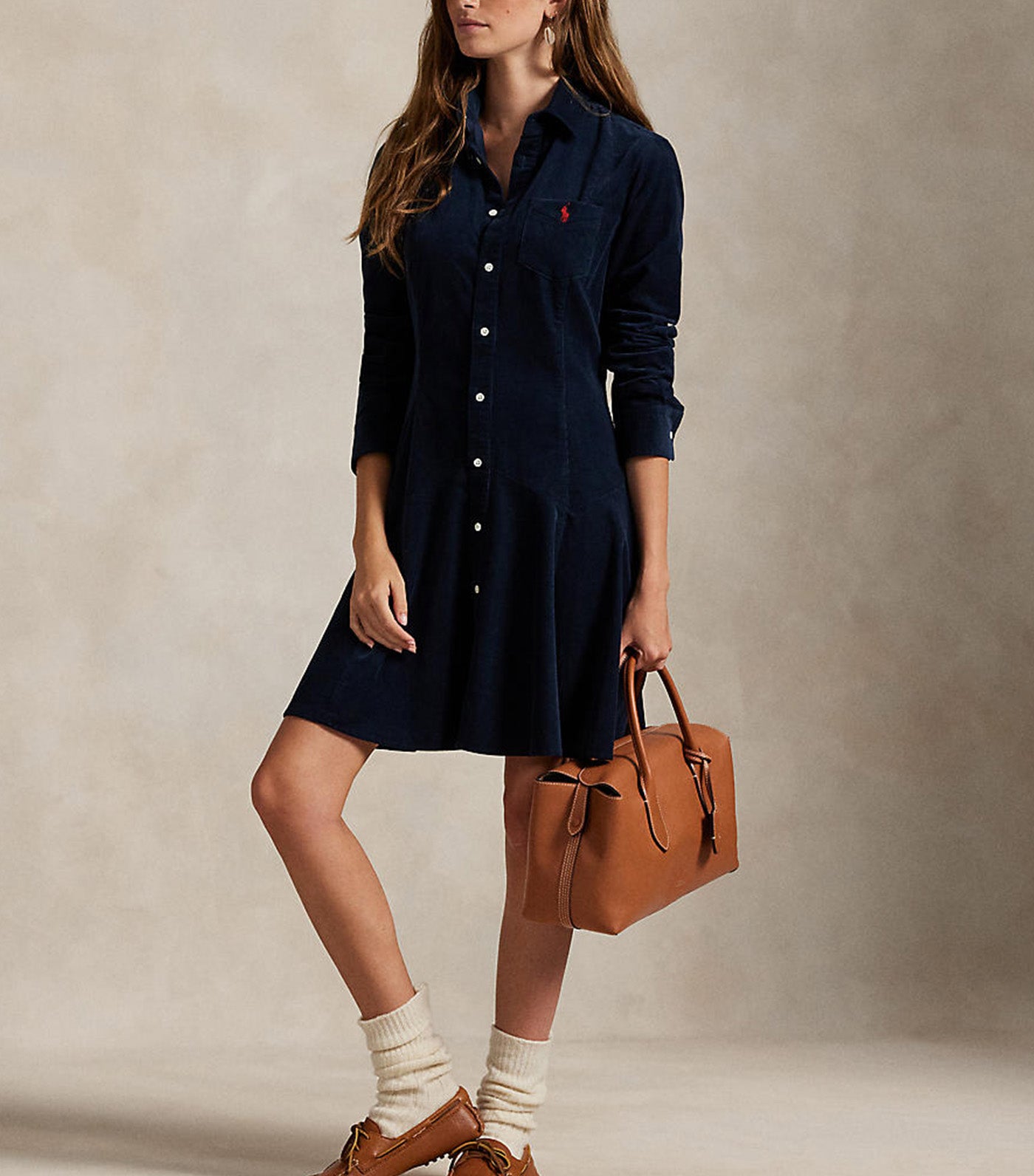 Cotton Corduroy Short Dress
