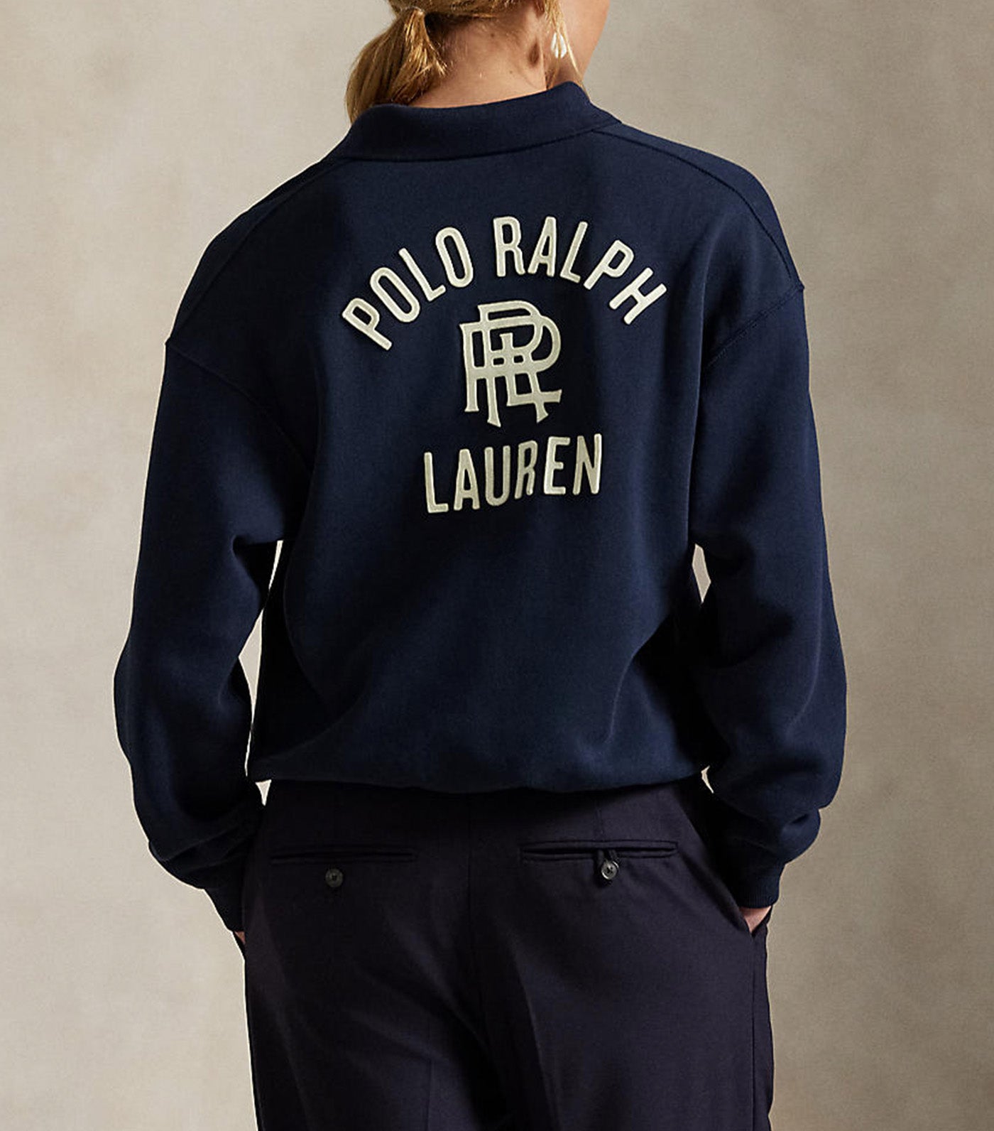 Fleece Polo Pullover Blue