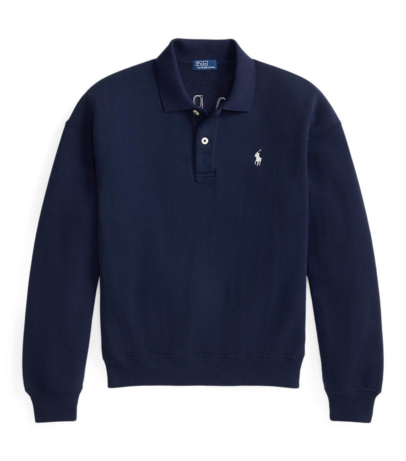 Fleece Polo Pullover Blue