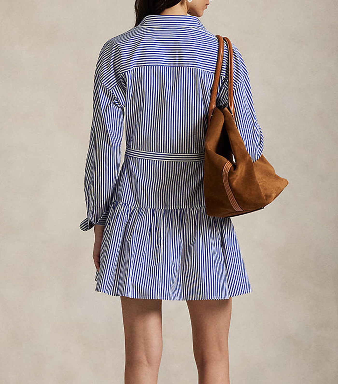 Striped Cotton Panelled Shirtdress Blue/White Stripe