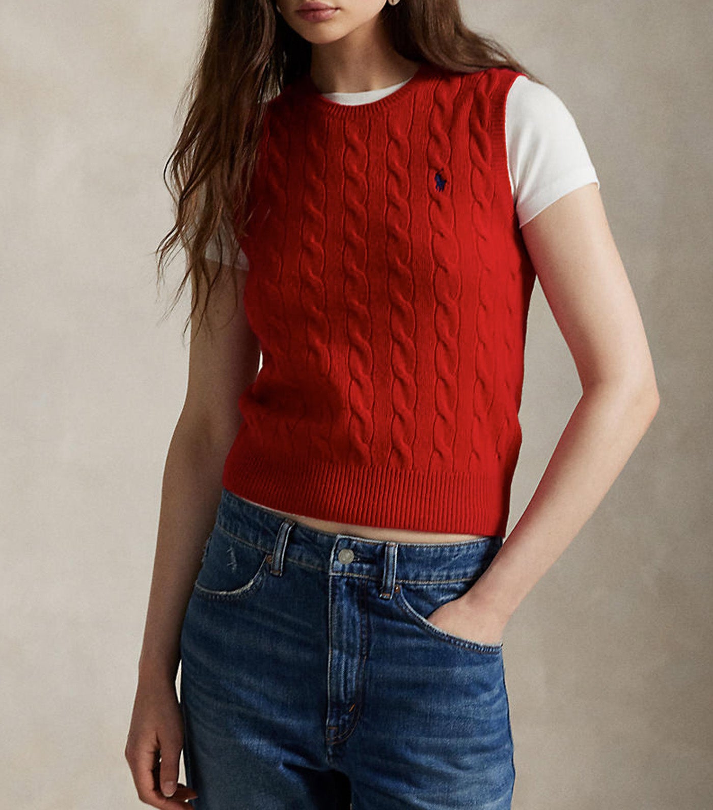 Cashmere Sweater Vest Red
