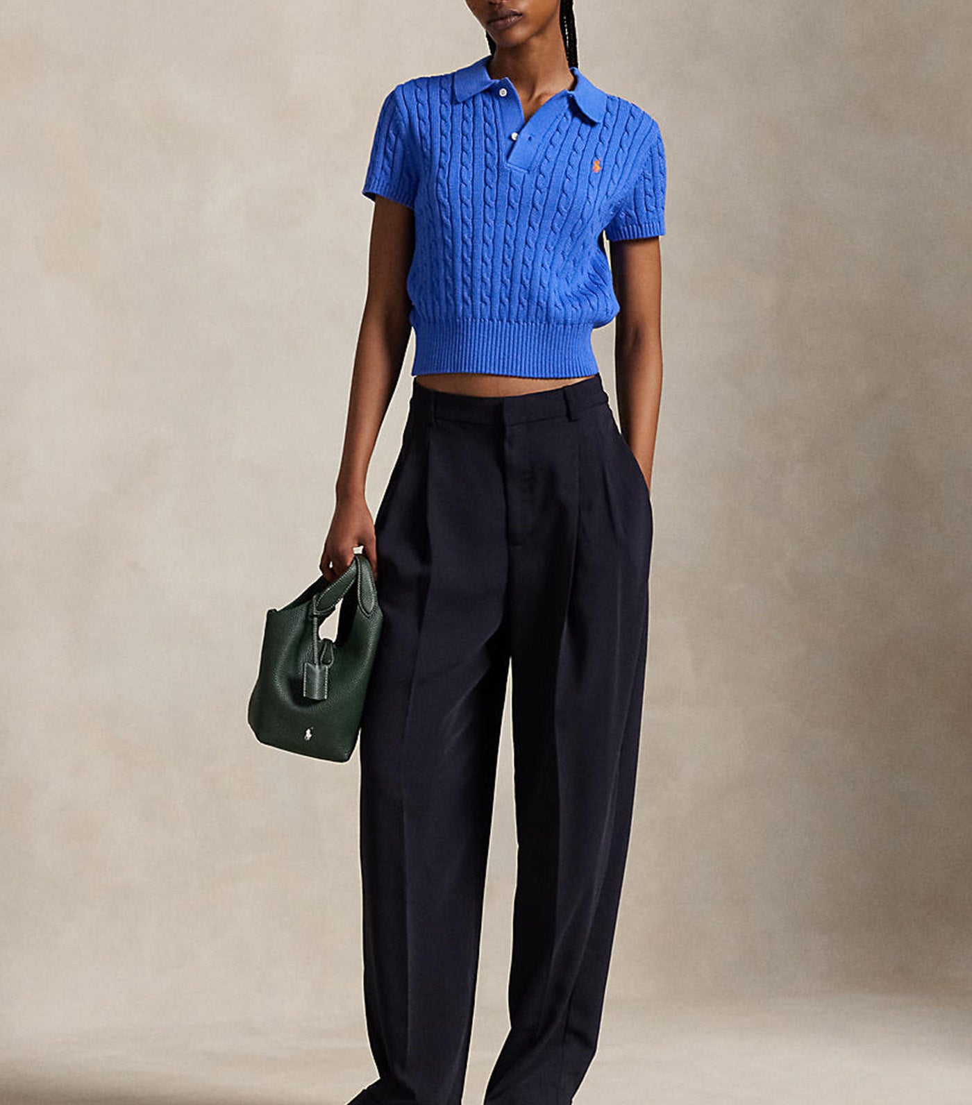 Cable Knit Polo