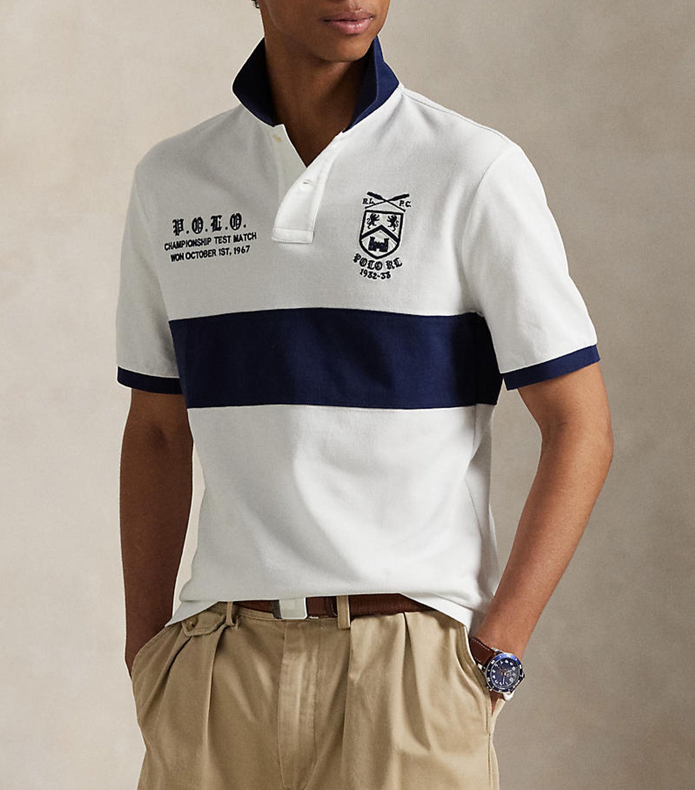 Mesh Graphic Polo White