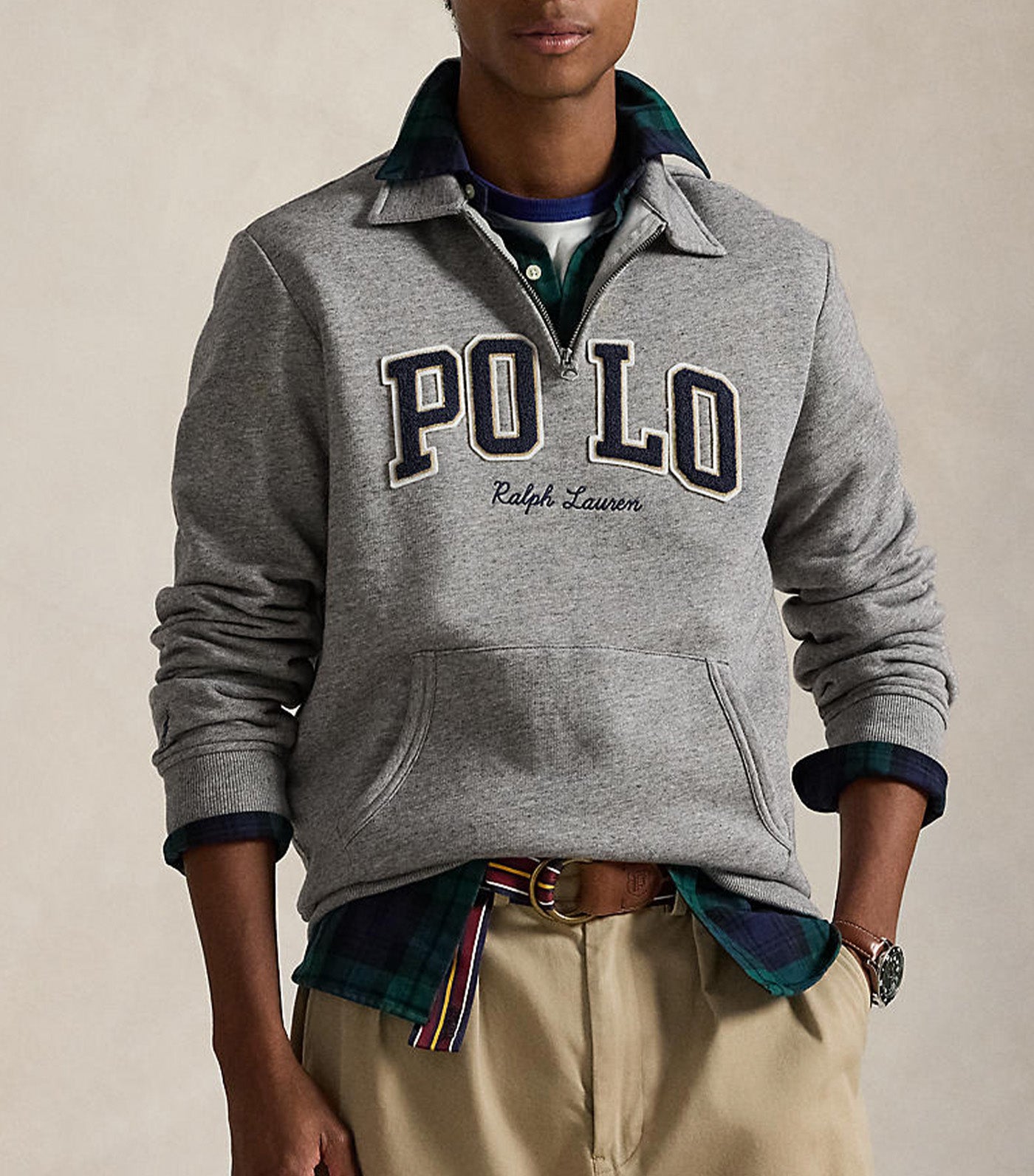 Logo Fleece Collared Sweatshirt