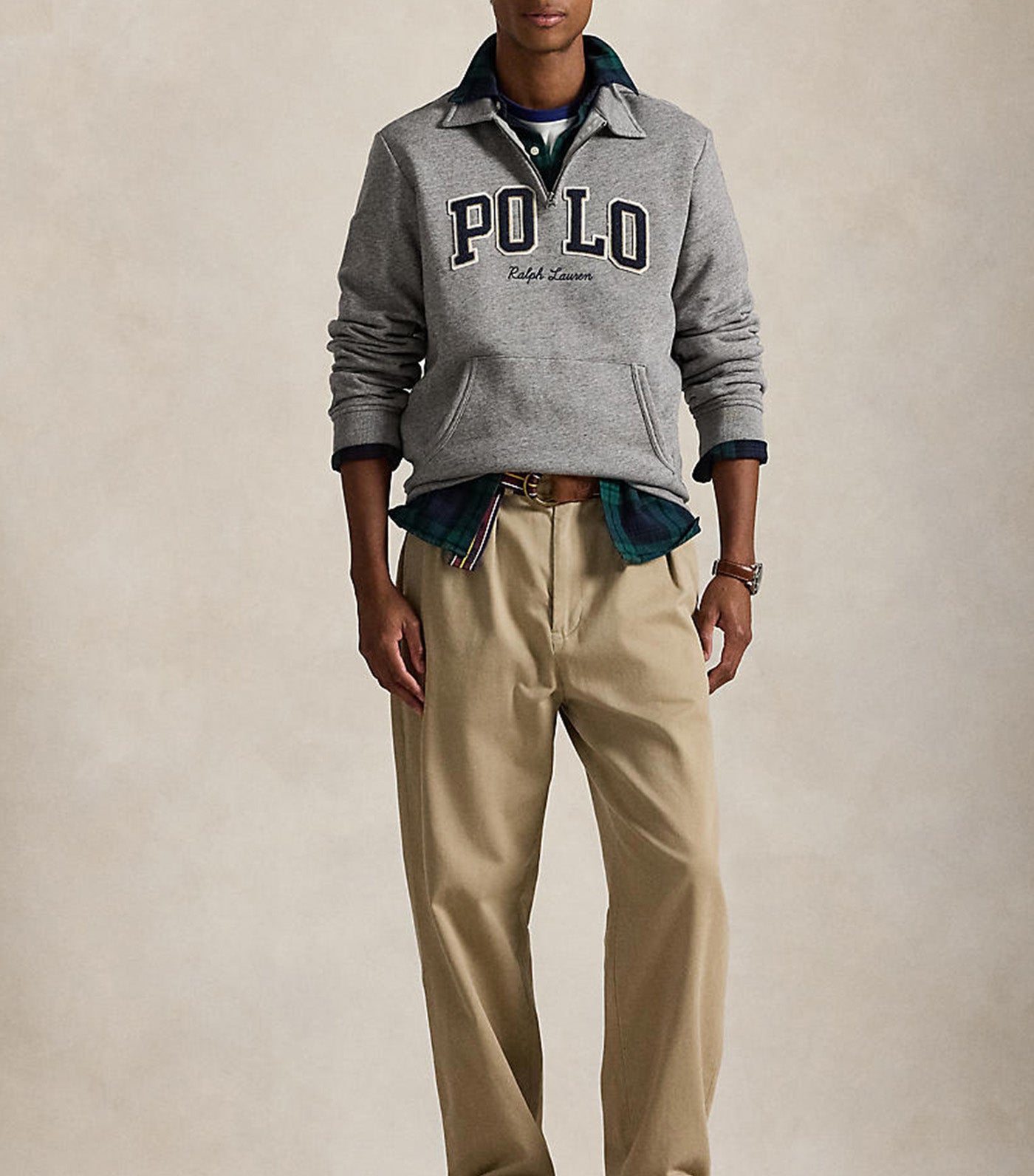 Logo Fleece Collared Sweatshirt