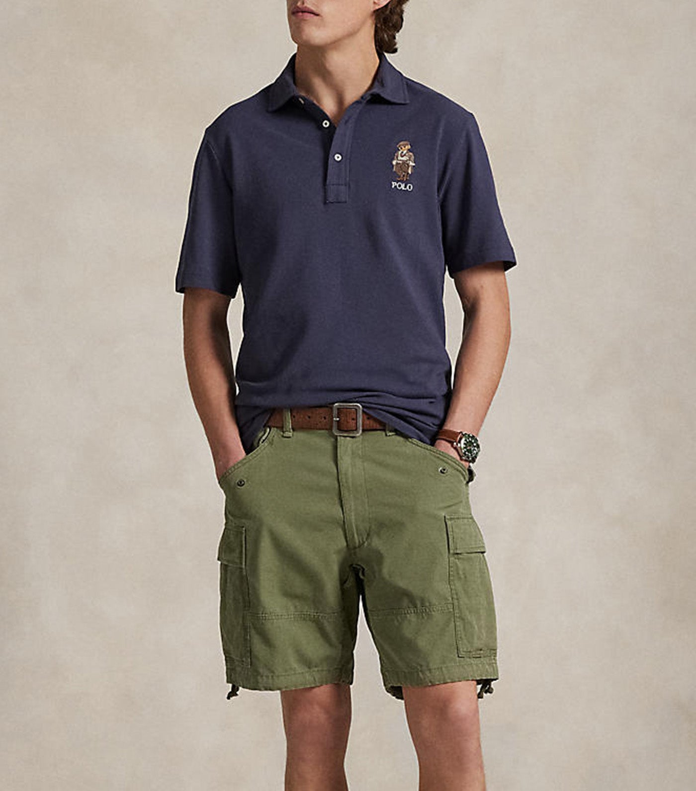 Custom Slim Fit Polo Bear Mesh Polo Shirt Blue