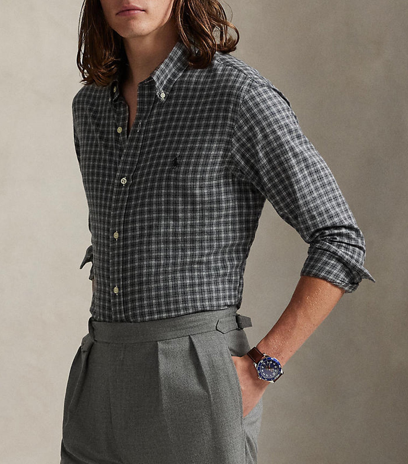Classic Fit Plaid Twill Shirt