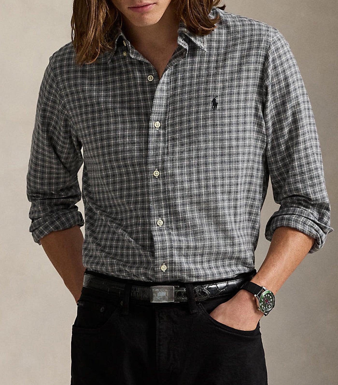 Classic Fit Plaid Twill Shirt