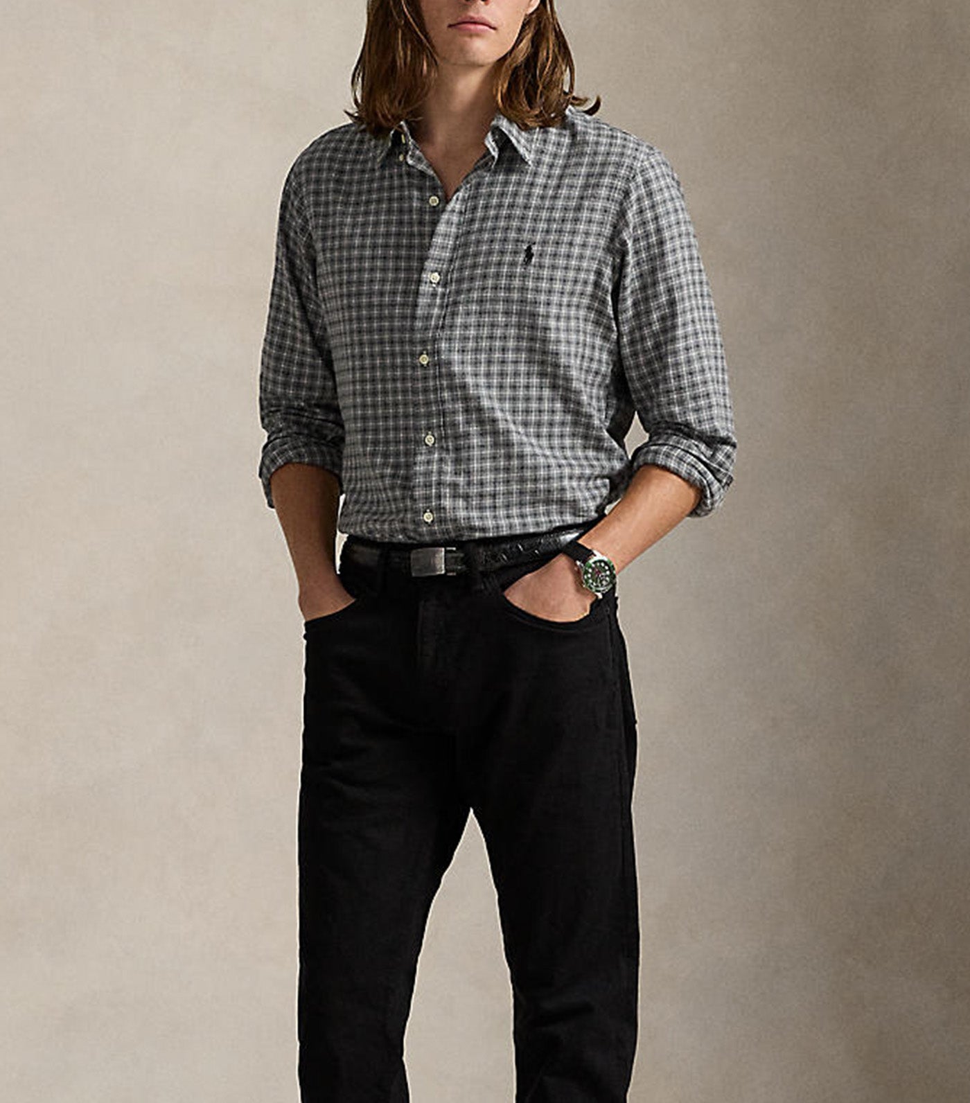 Classic Fit Plaid Twill Shirt