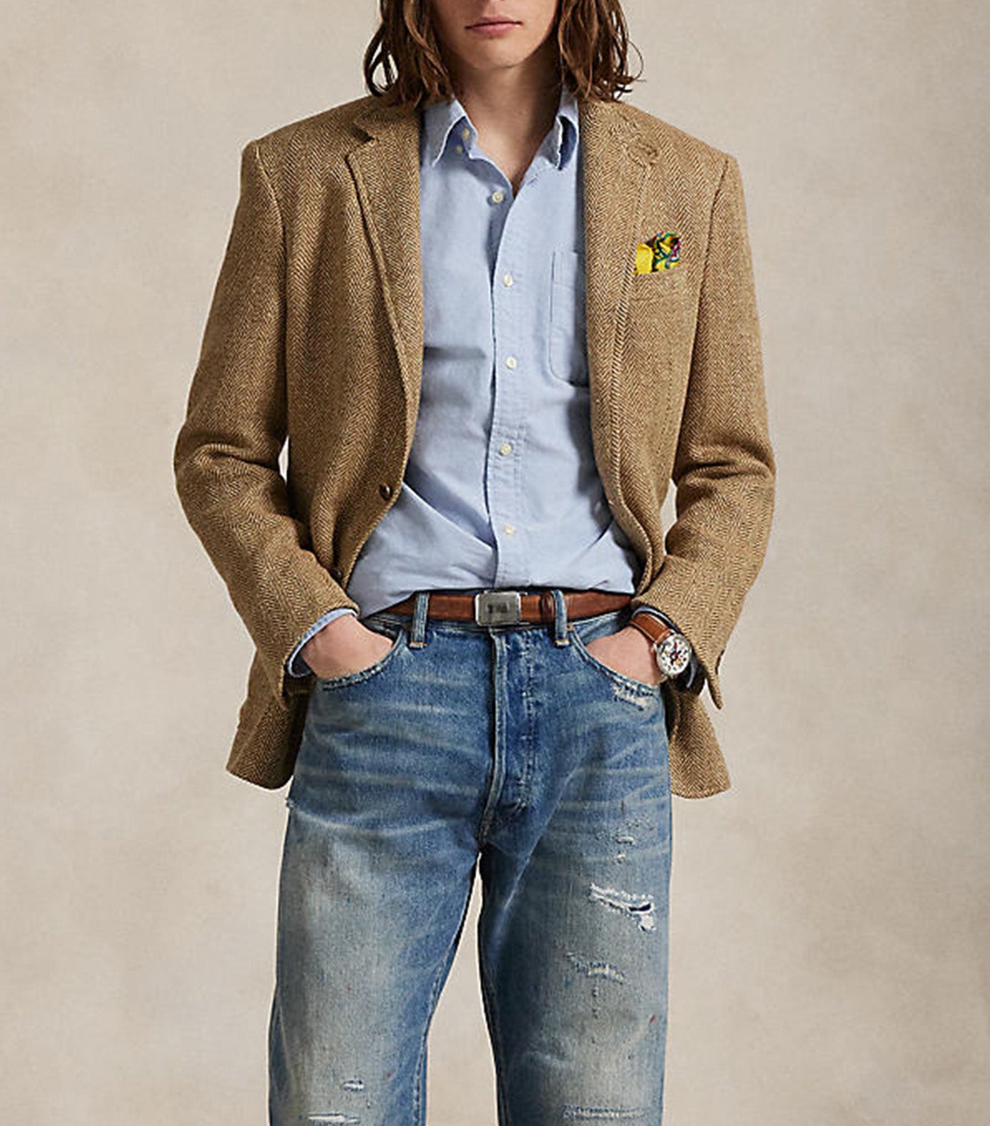 Custom Fit Polo Bear Oxford Shirt Blue