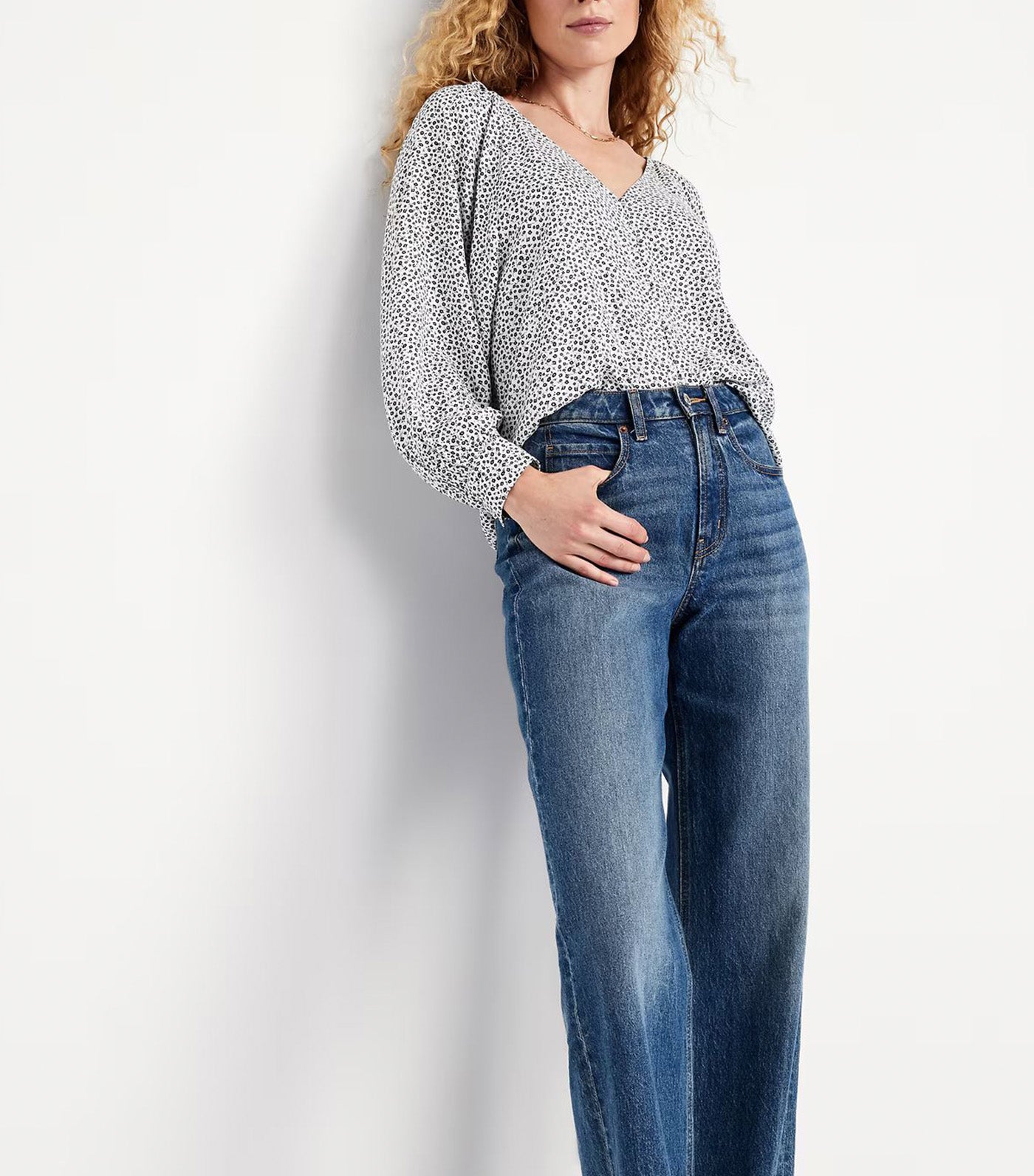 Crepe Button-Down Top