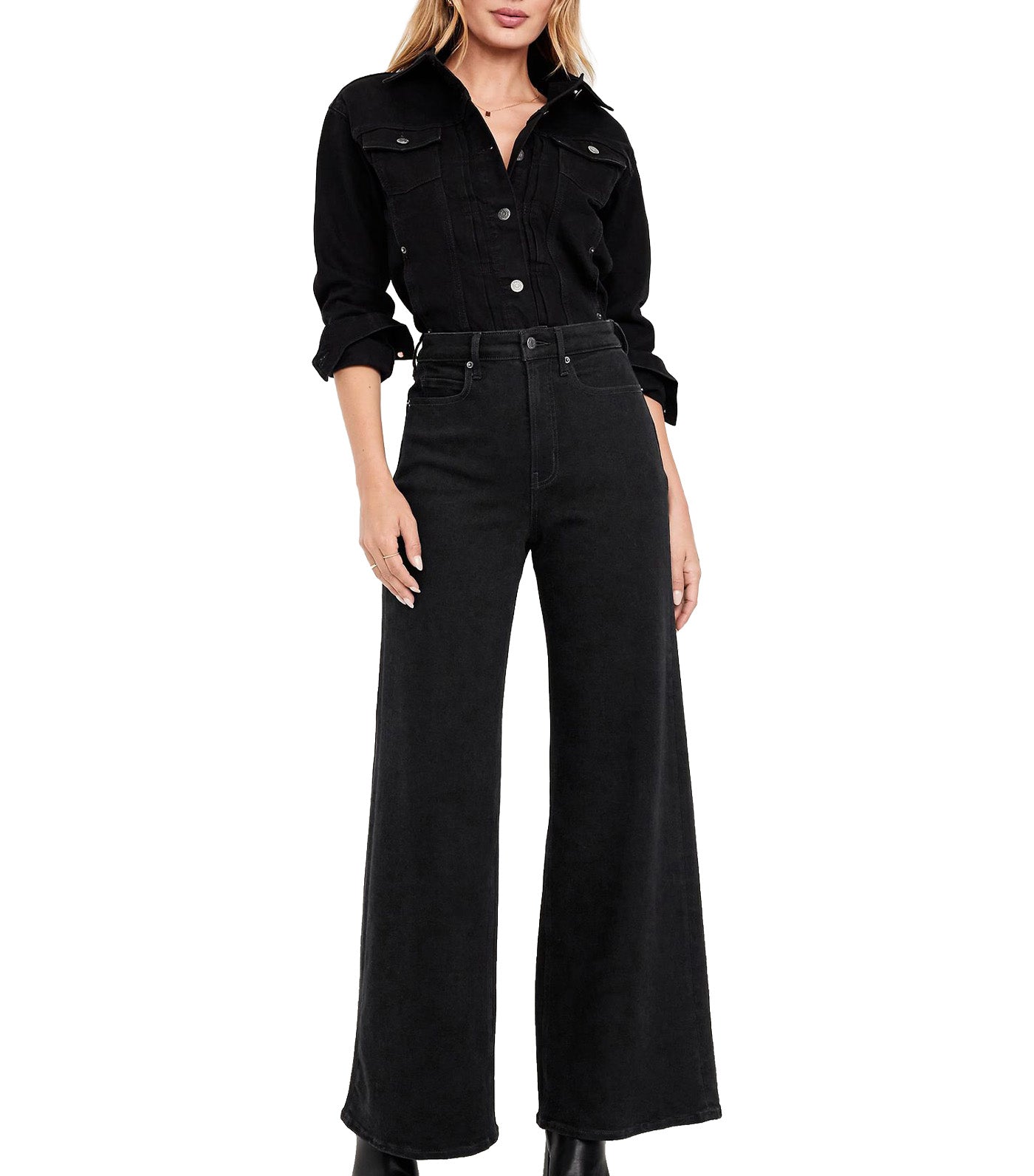 Extra High-Waisted Super Wide-Leg Jeans Black Jack