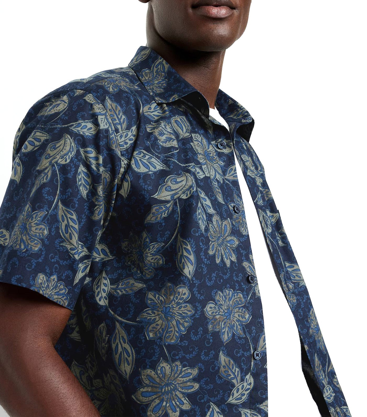 Old Navy Classic Fit Printed Everyday Shirt Blue Floral