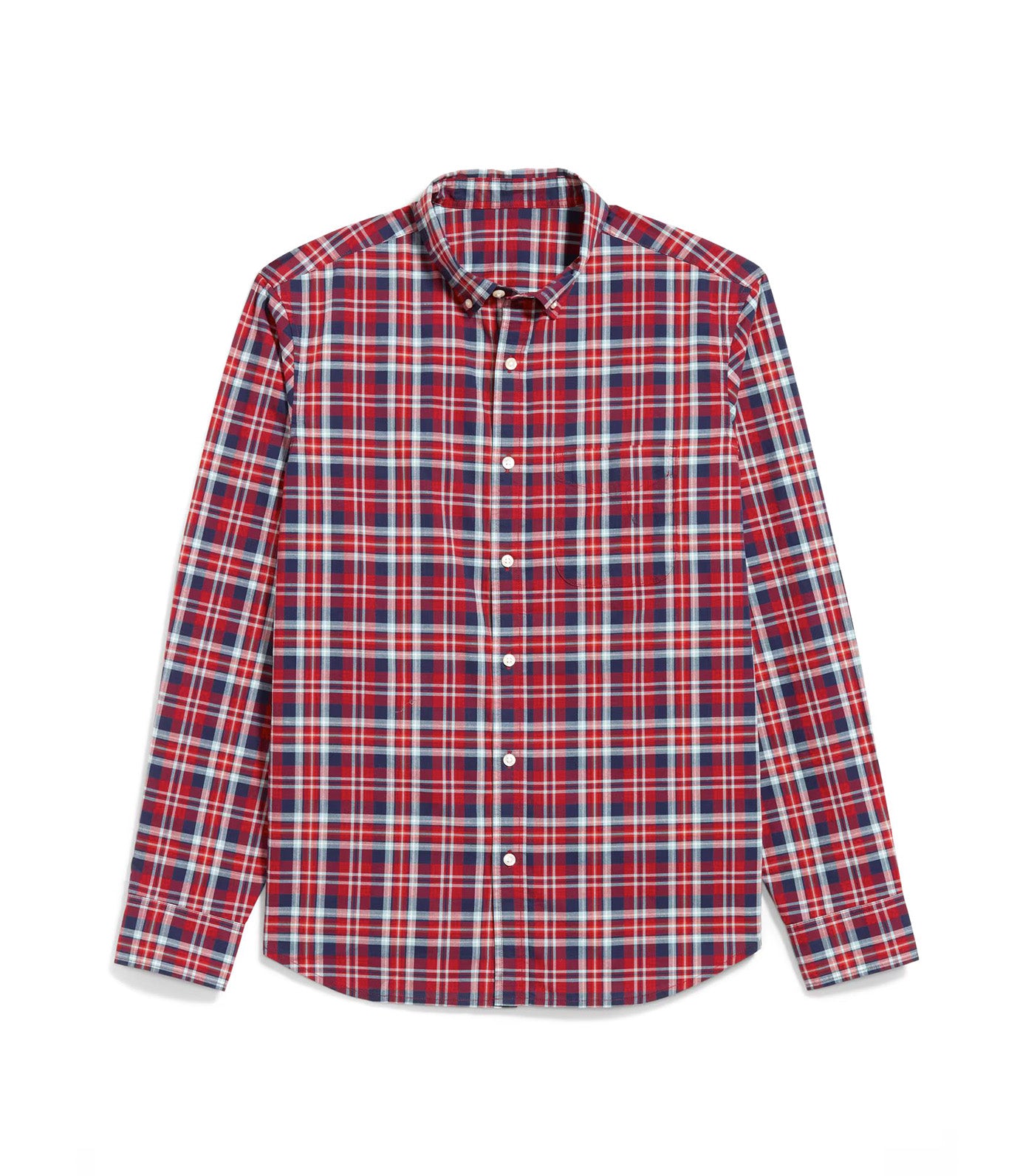 Old Navy Classic Fit Everyday Shirt Navy/Red Plaid