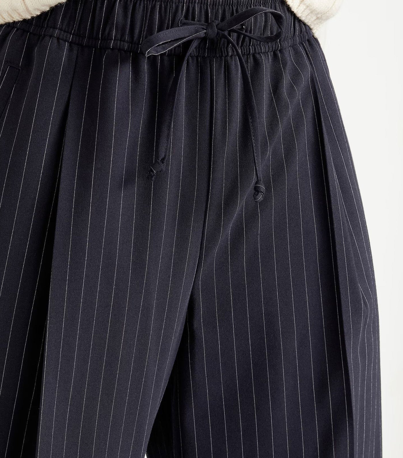 High-Waisted Billie Pinstripe Wide-Leg Trouser