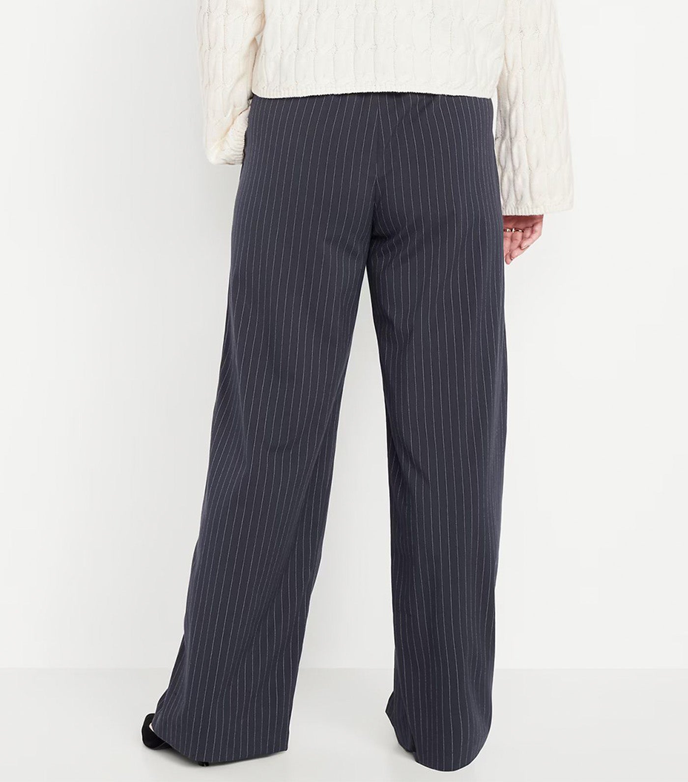 High-Waisted Billie Pinstripe Wide-Leg Trouser