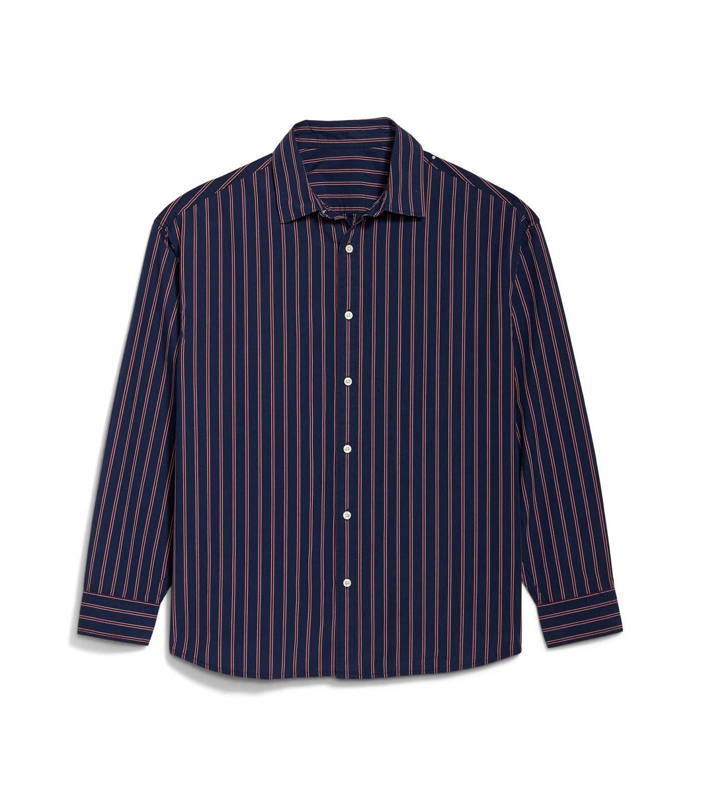 Old Navy Oversized Poplin Shirt Dark Blue Stripe