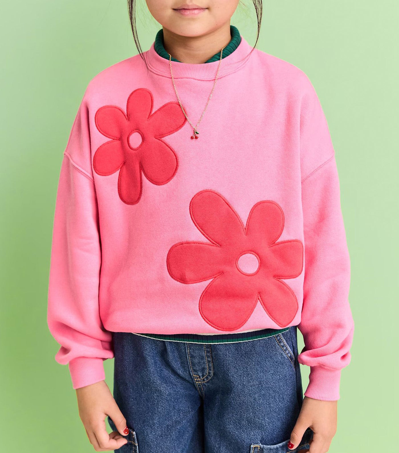 Oversized Graphic Tunic Sweatshirt for Girls