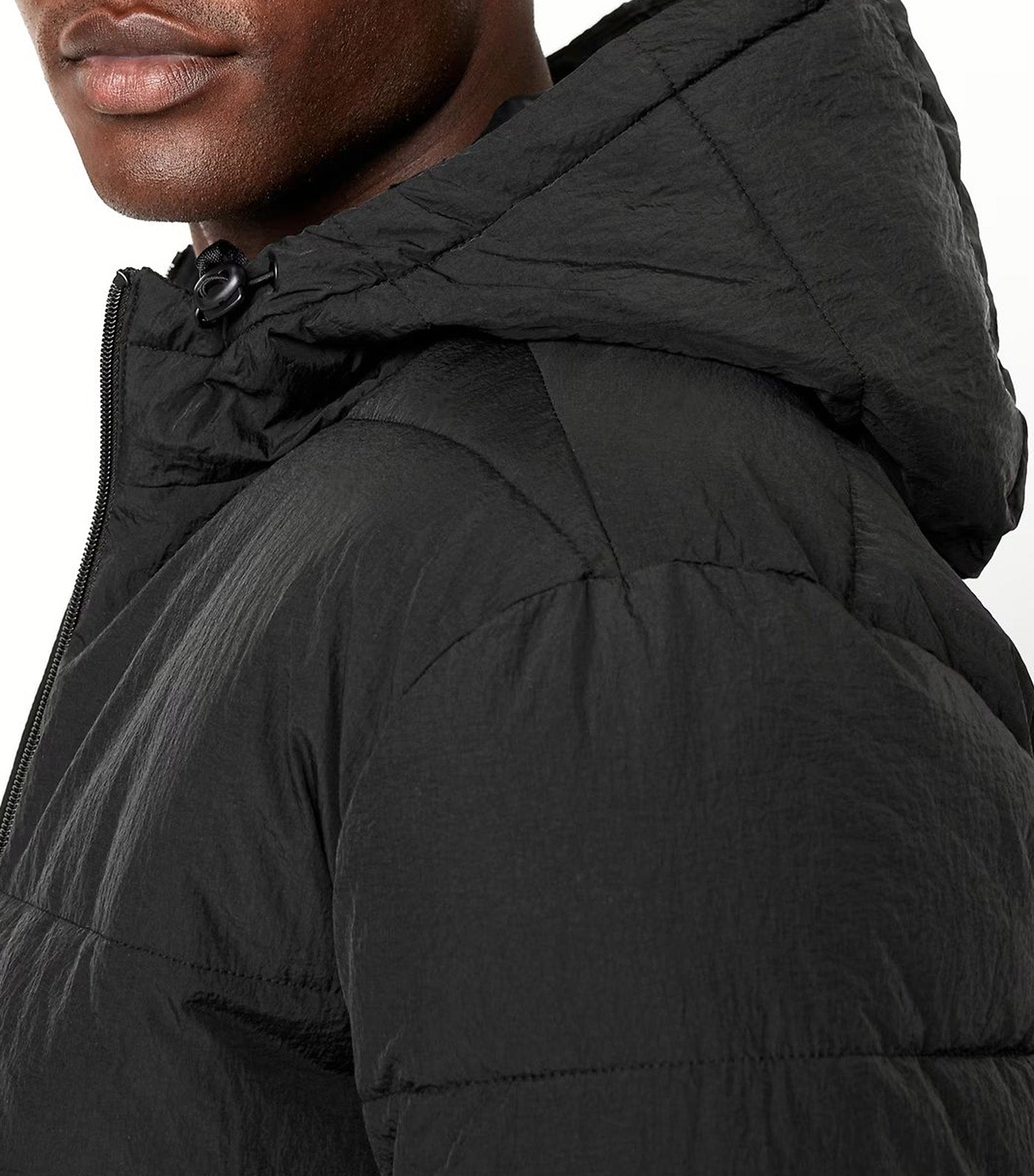 Old Navy Water-Resistant Hooded Puffer Jacket Black Jack