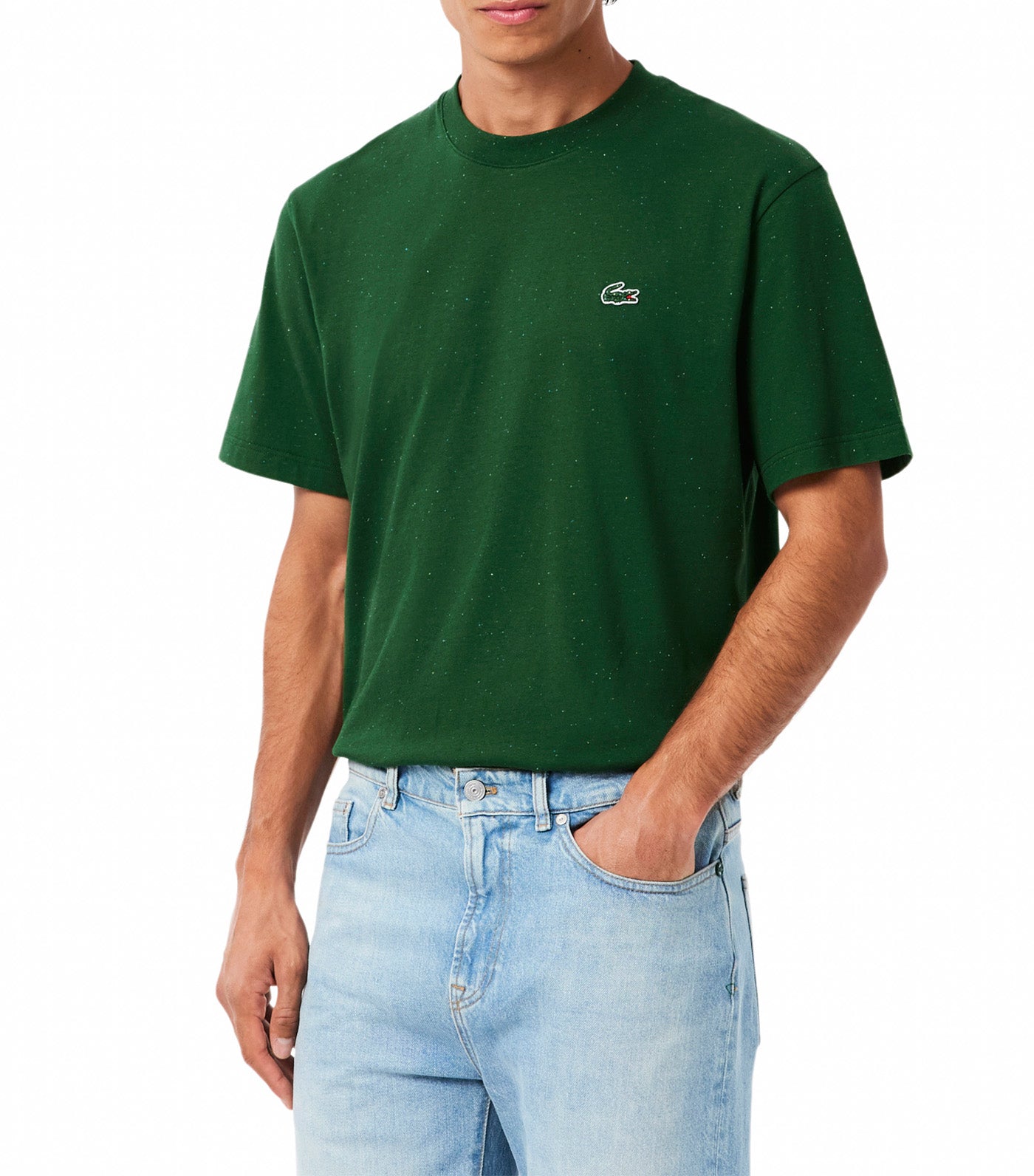 Slub Cotton T-Shirt Bitume Neps