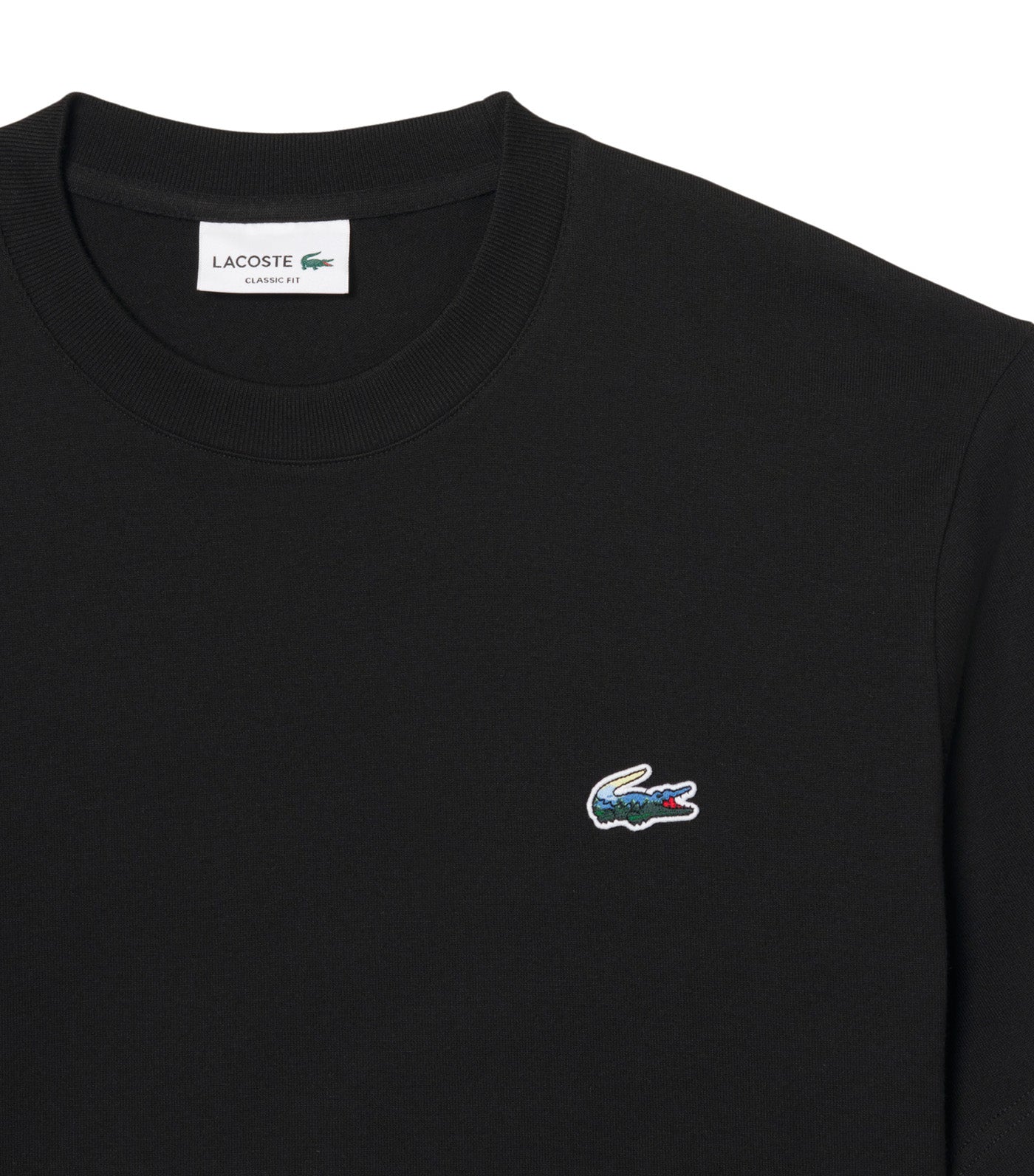 Lacoste Heavy Jersey Landscape Crocodile T-Shirt Black