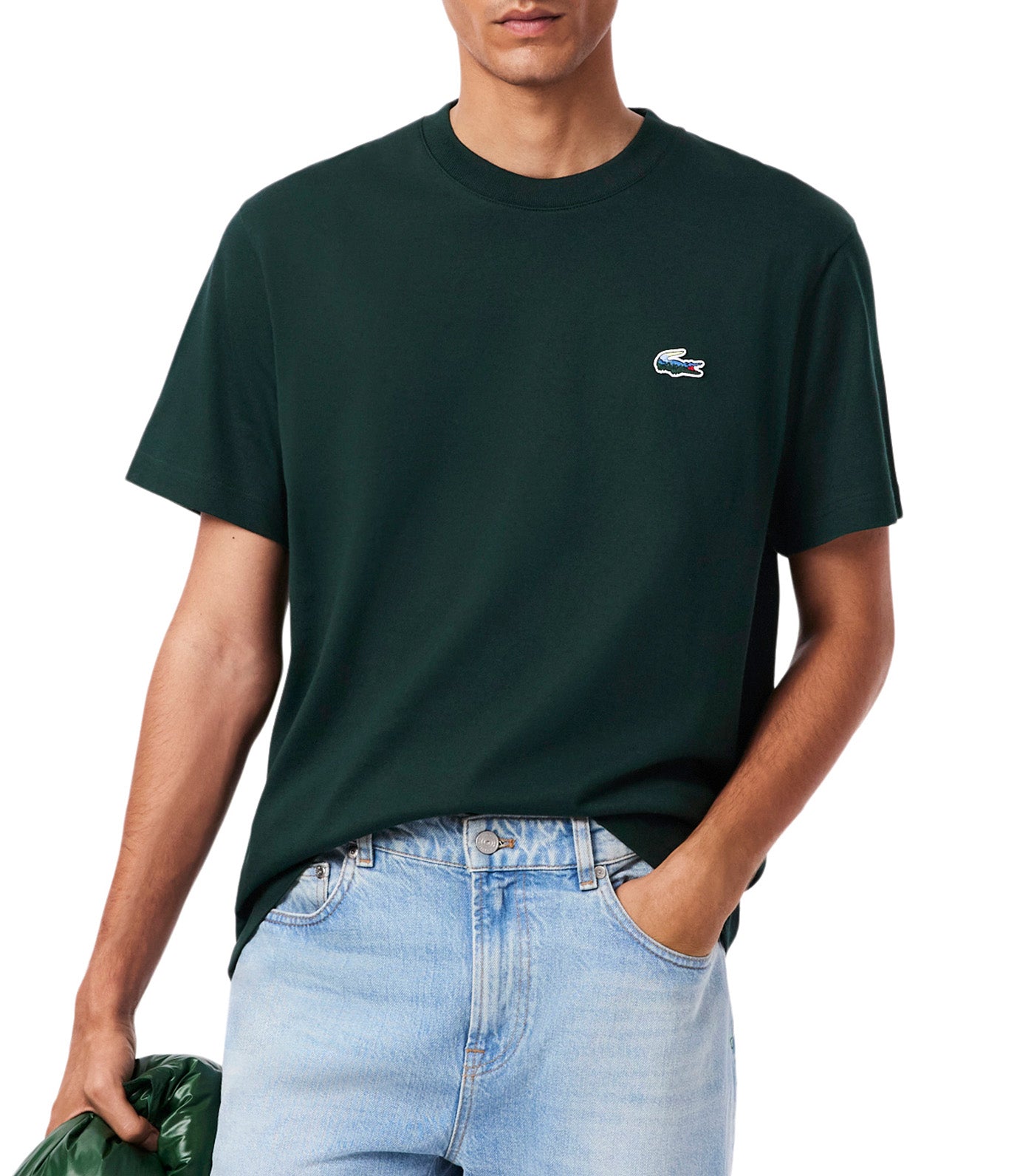 Lacoste Heavy Jersey Landscape Crocodile T-Shirt Sinople