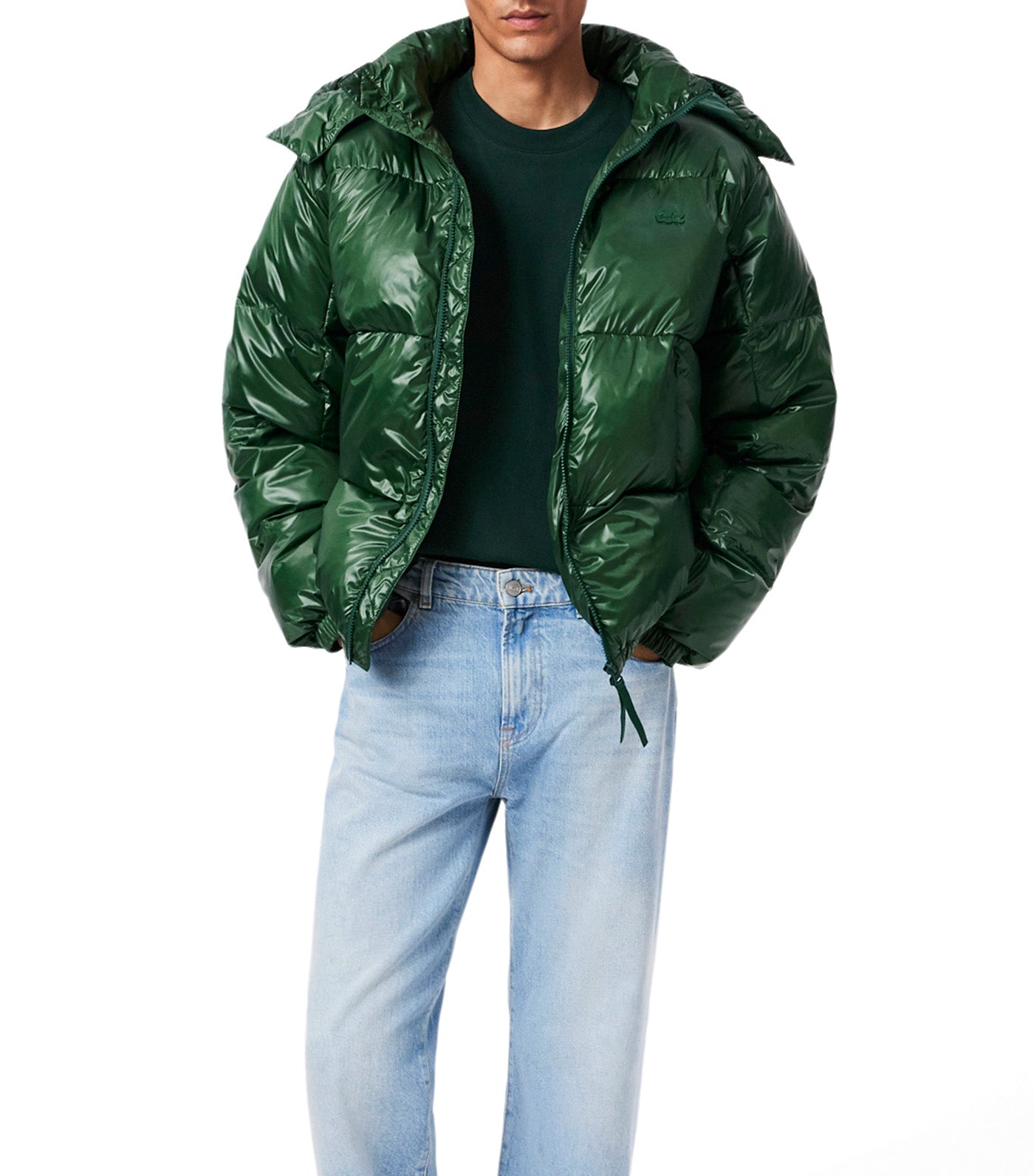 Lacoste Heavy Jersey Landscape Crocodile T-Shirt Sinople