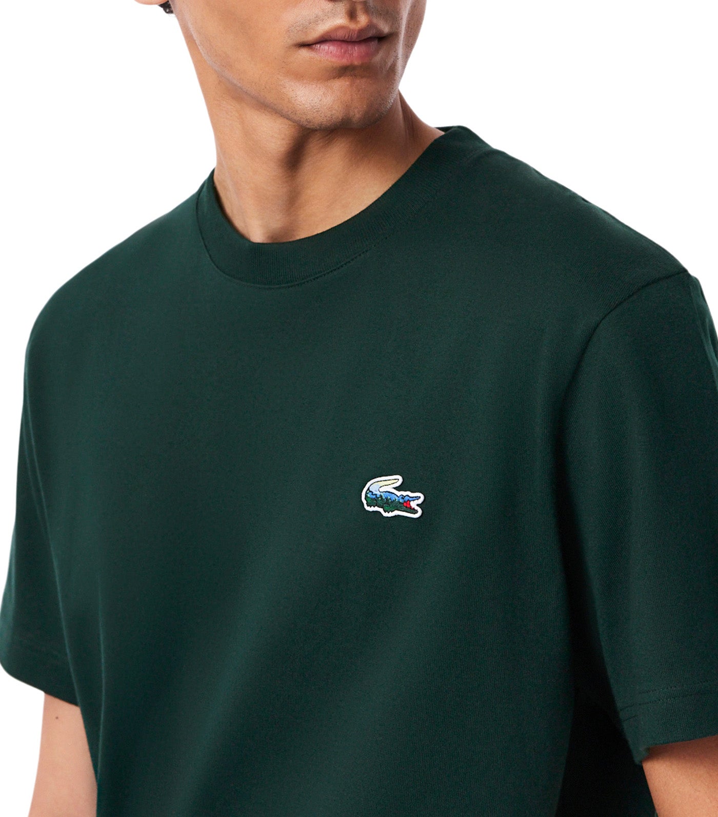 Lacoste Heavy Jersey Landscape Crocodile T-Shirt Sinople