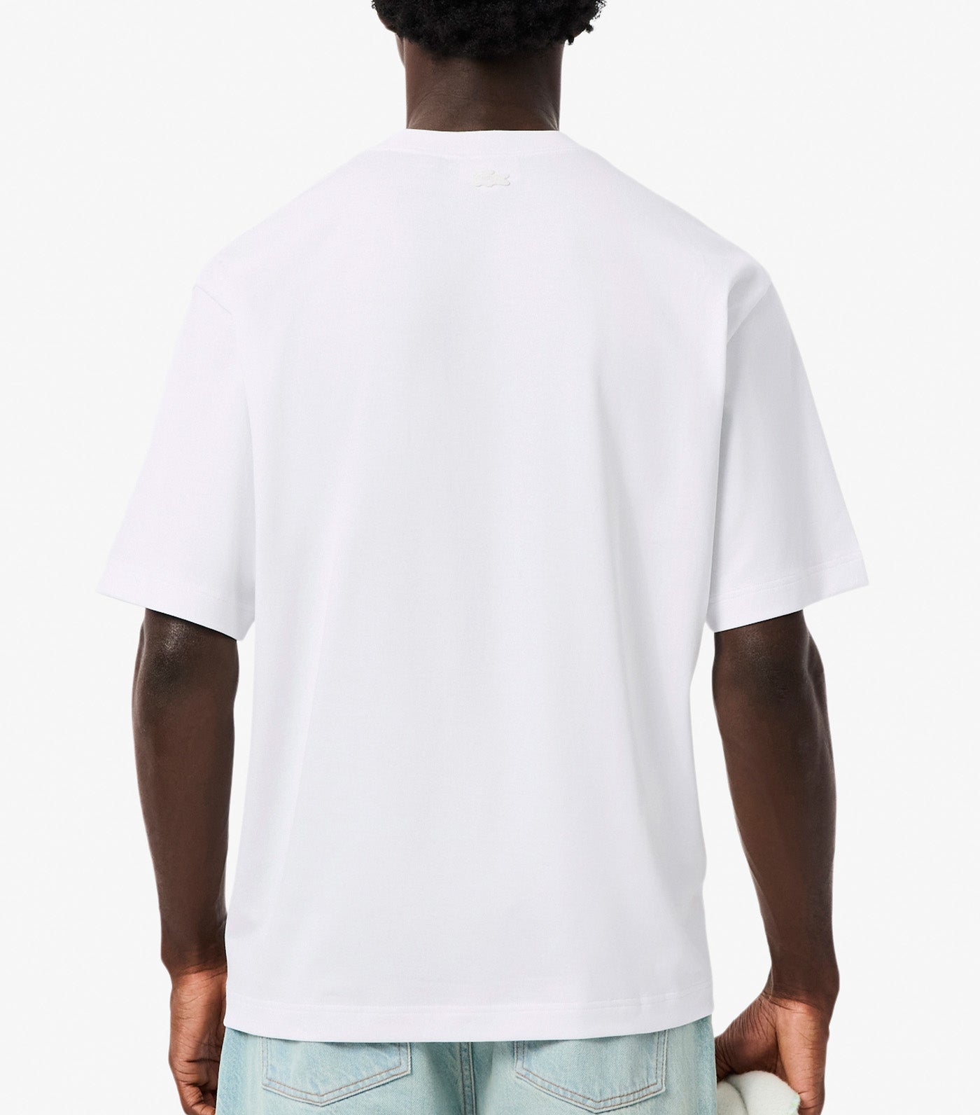 Lacoste Loose Fit Printed Jersey T-Shirt White