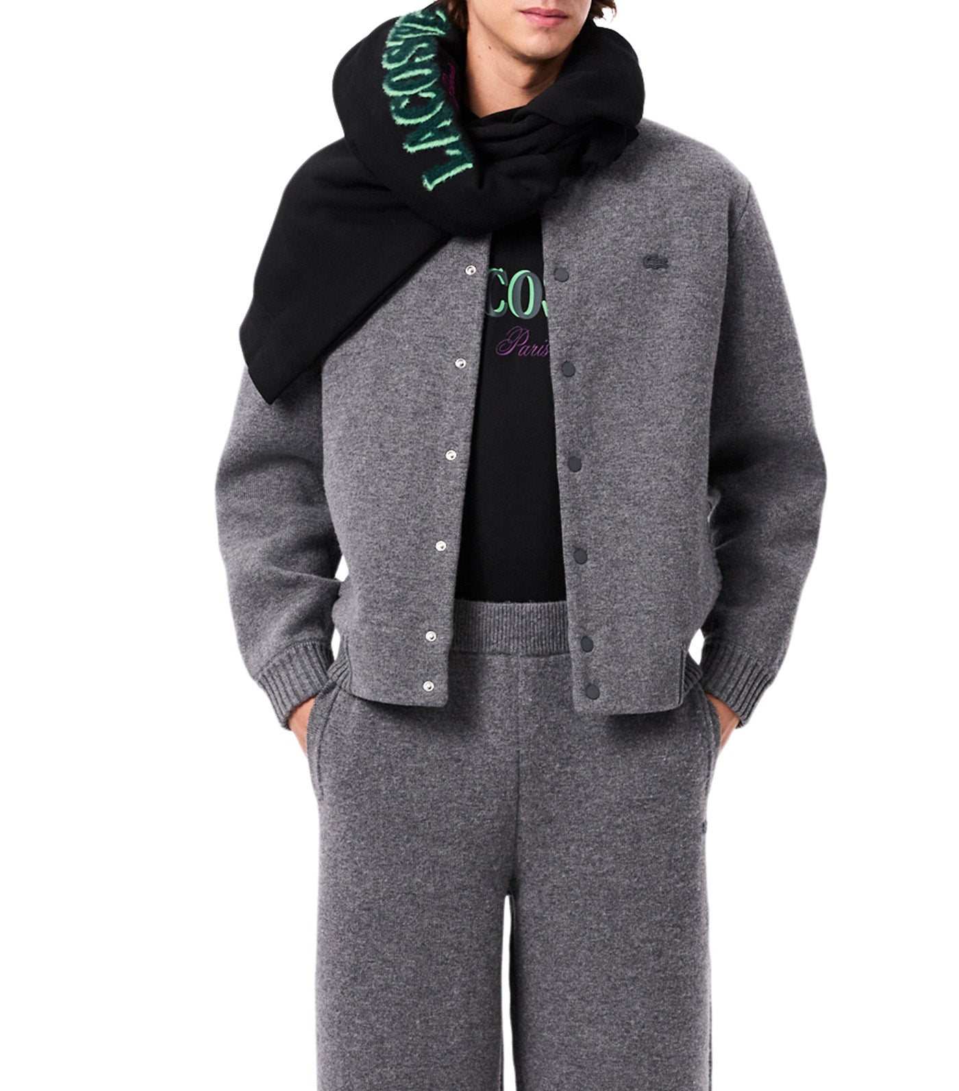 Lacoste Loose Fit Printed Jersey T-Shirt Black