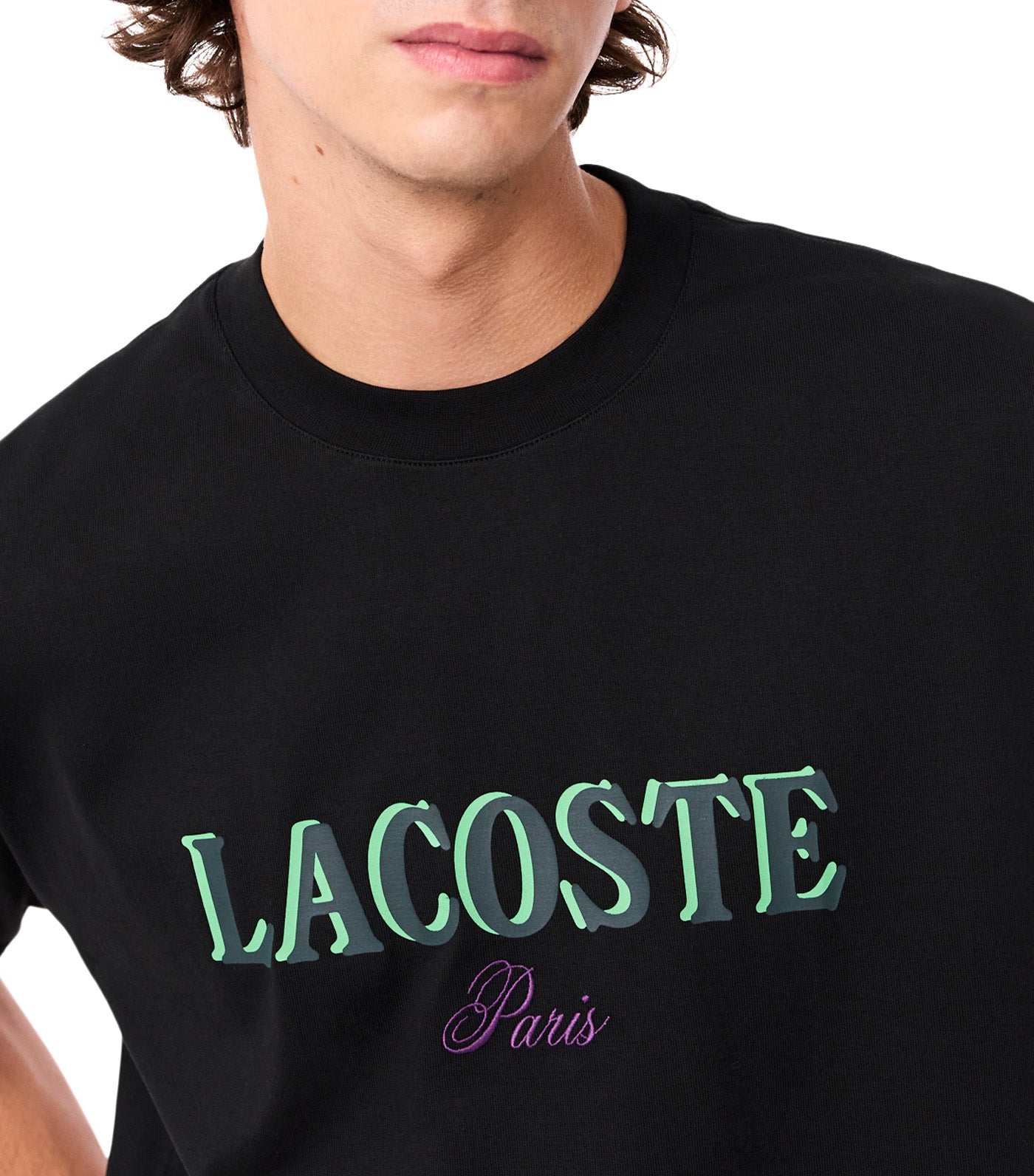 Lacoste Loose Fit Printed Jersey T-Shirt Black