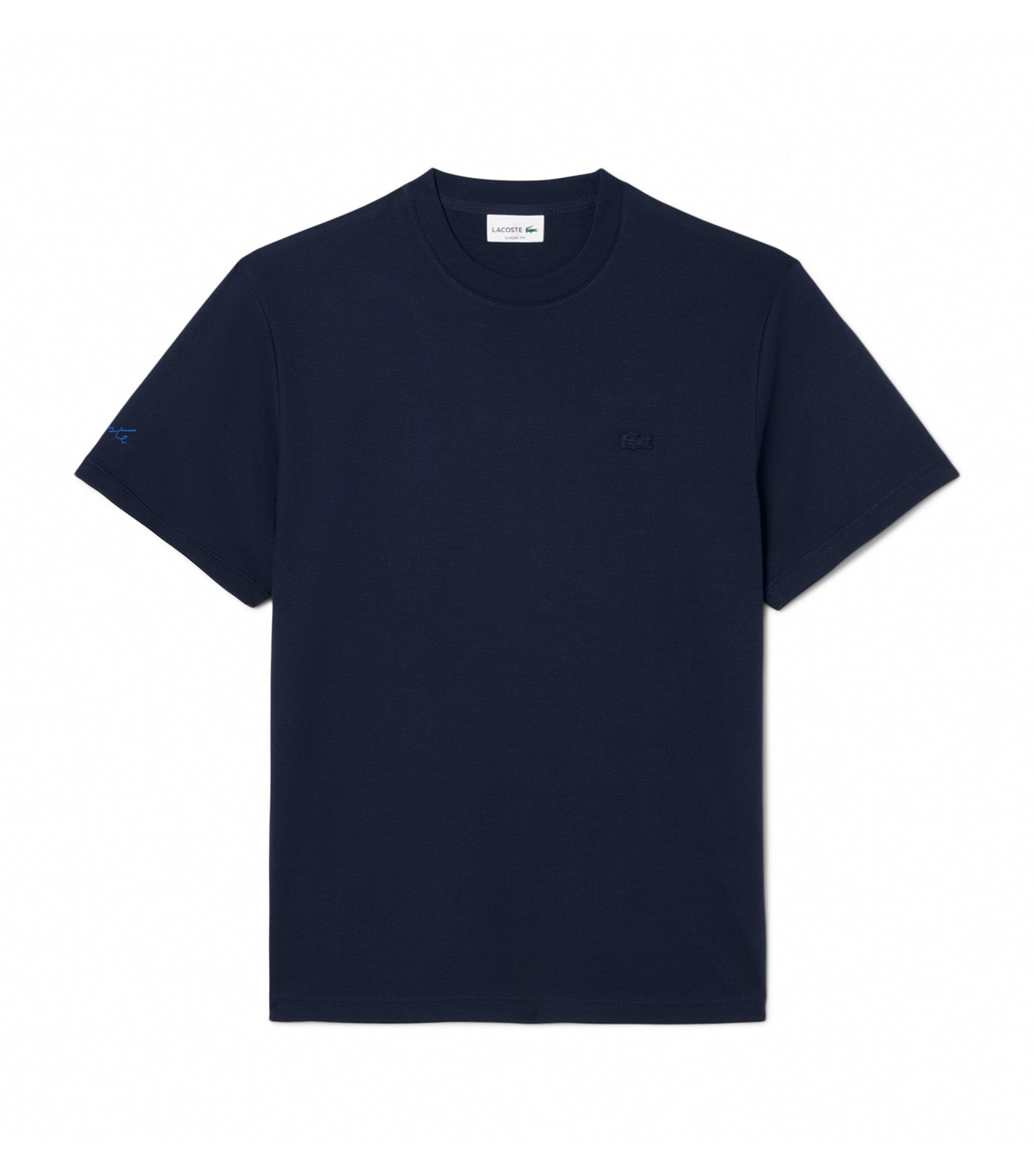 Lacoste Embroidered Signature T-Shirt Navy Blue