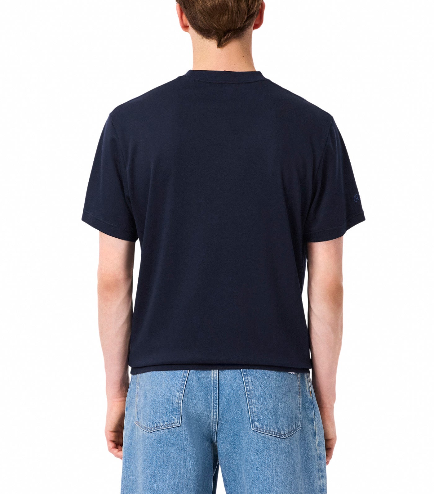 Lacoste Embroidered Signature T-Shirt Navy Blue