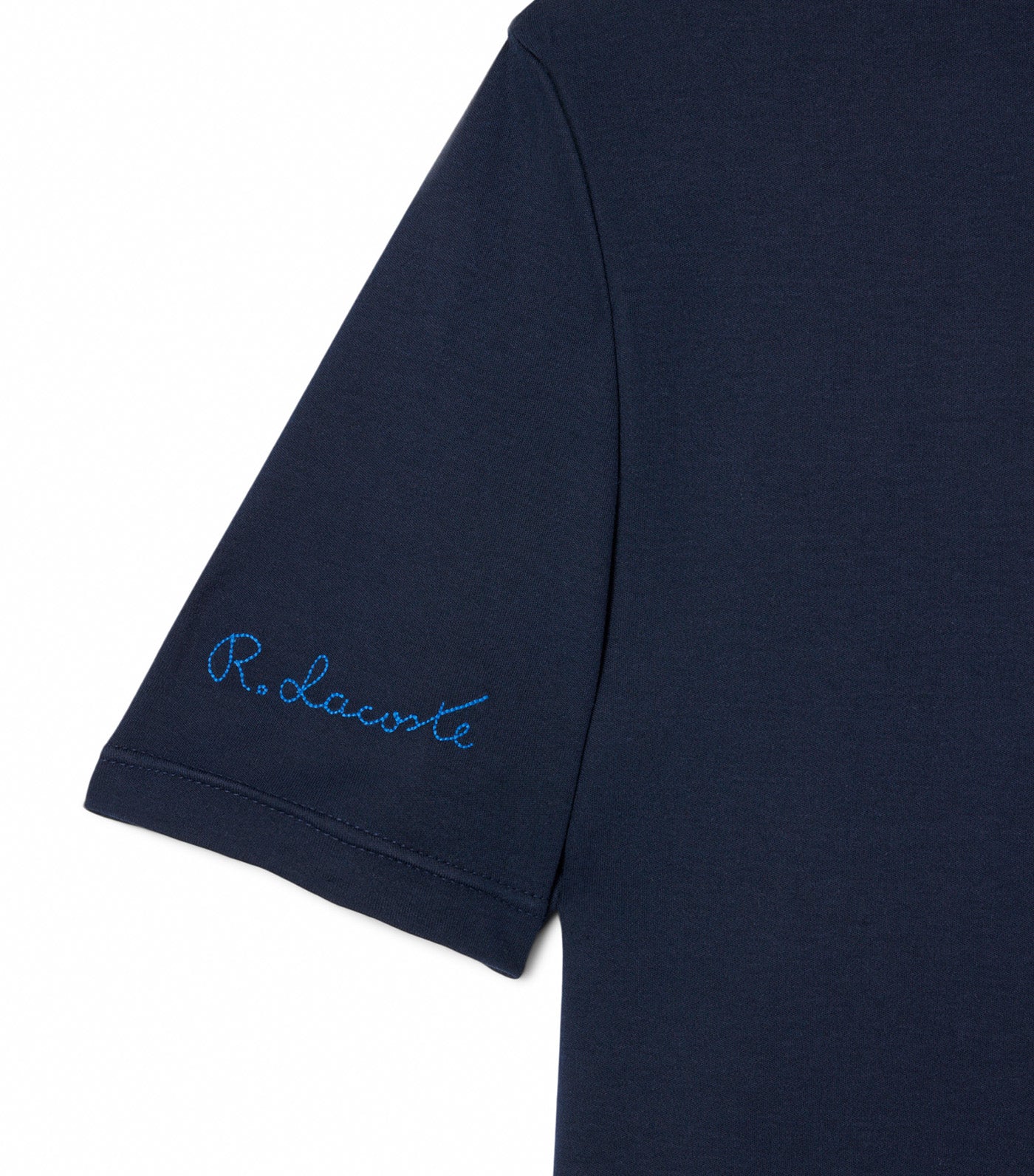 Lacoste Embroidered Signature T-Shirt Navy Blue