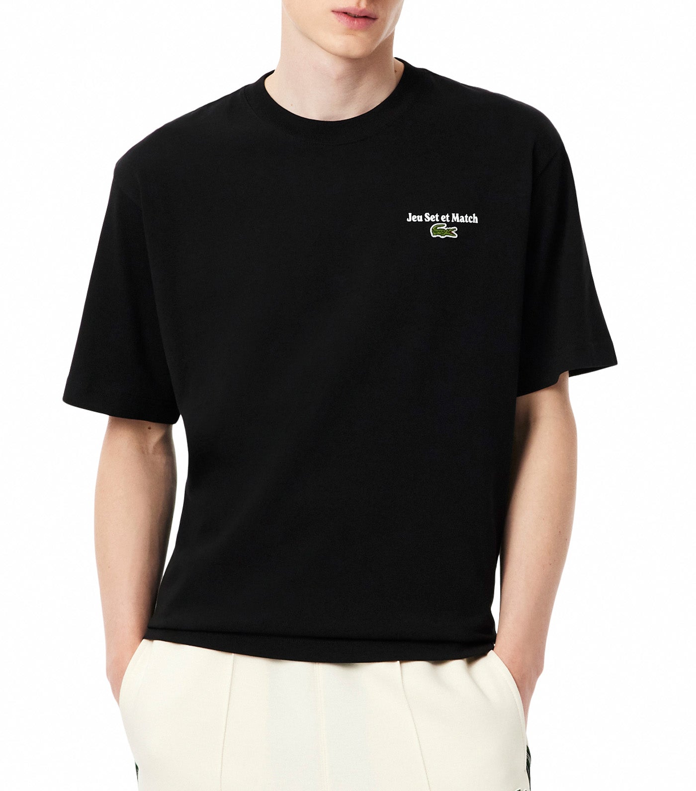Lacoste Loose Fit Heavy Jersey Printed T-Shirt Black