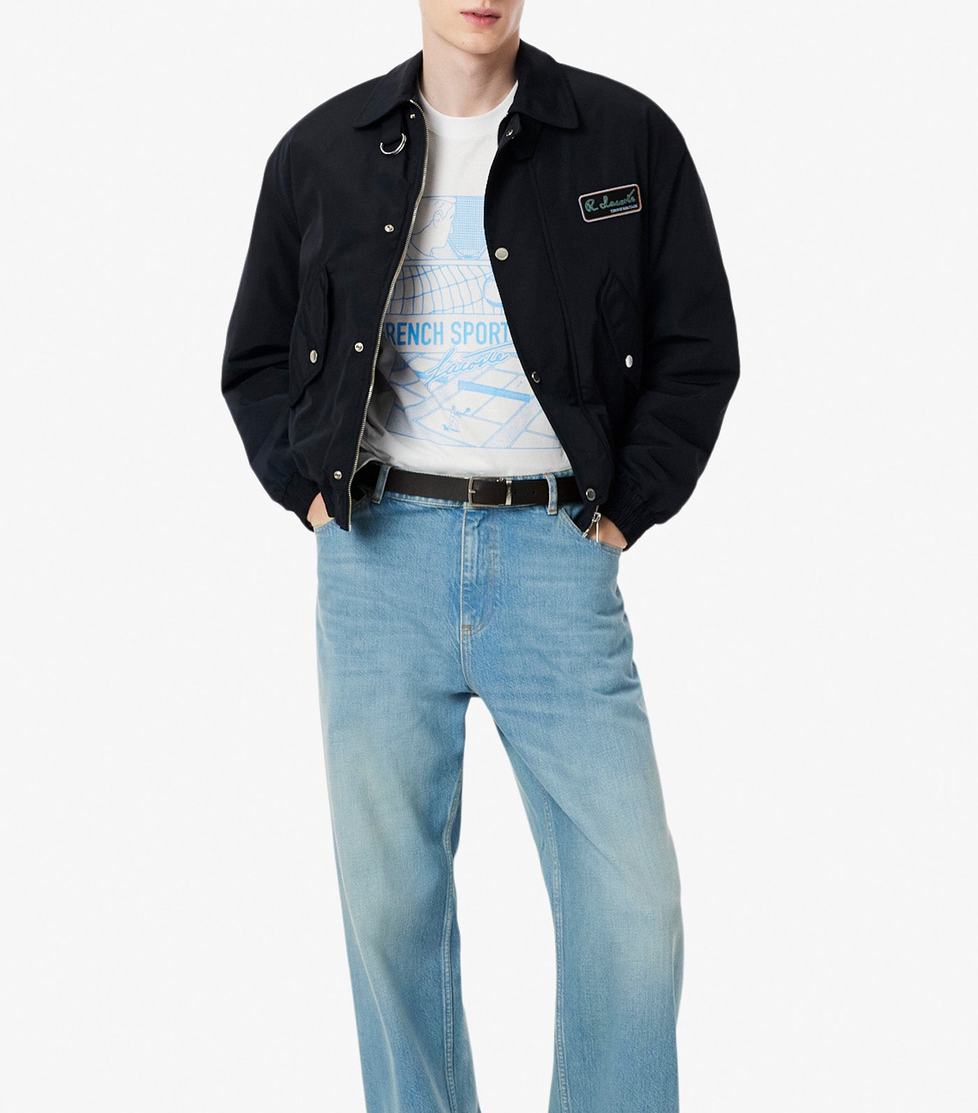 Tennis Court Print Cotton T-Shirt