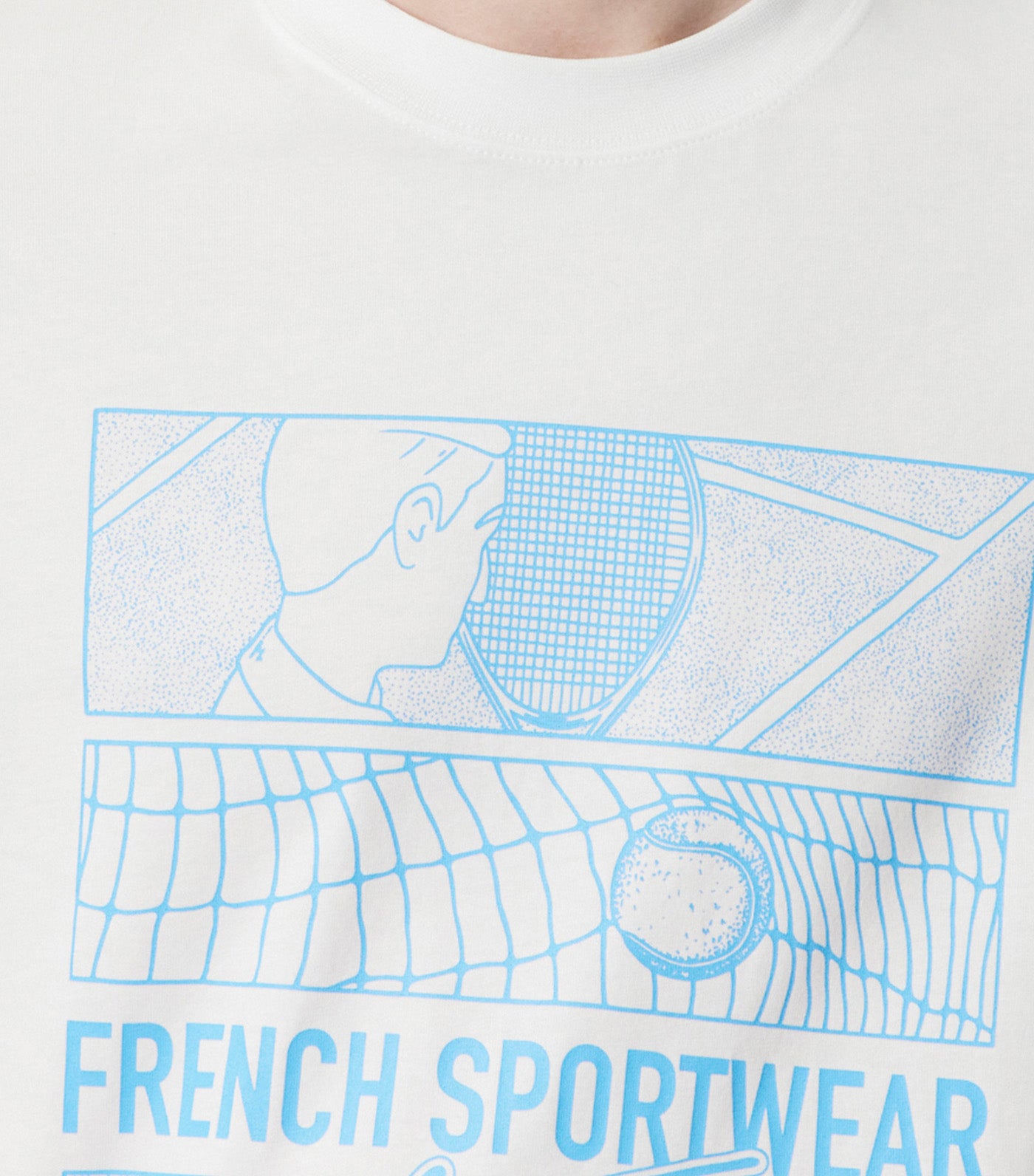 Tennis Court Print Cotton T-Shirt