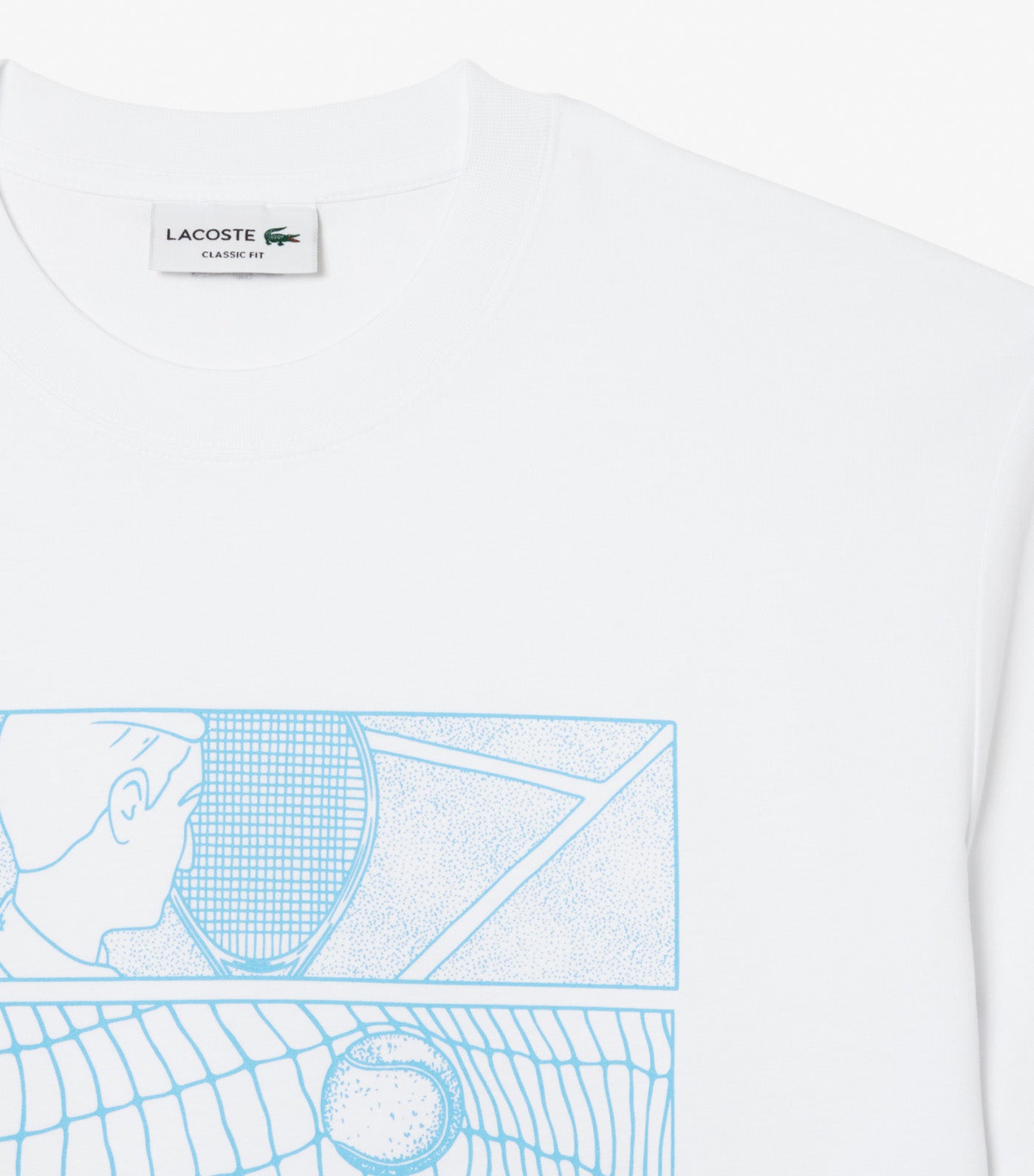 Tennis Court Print Cotton T-Shirt