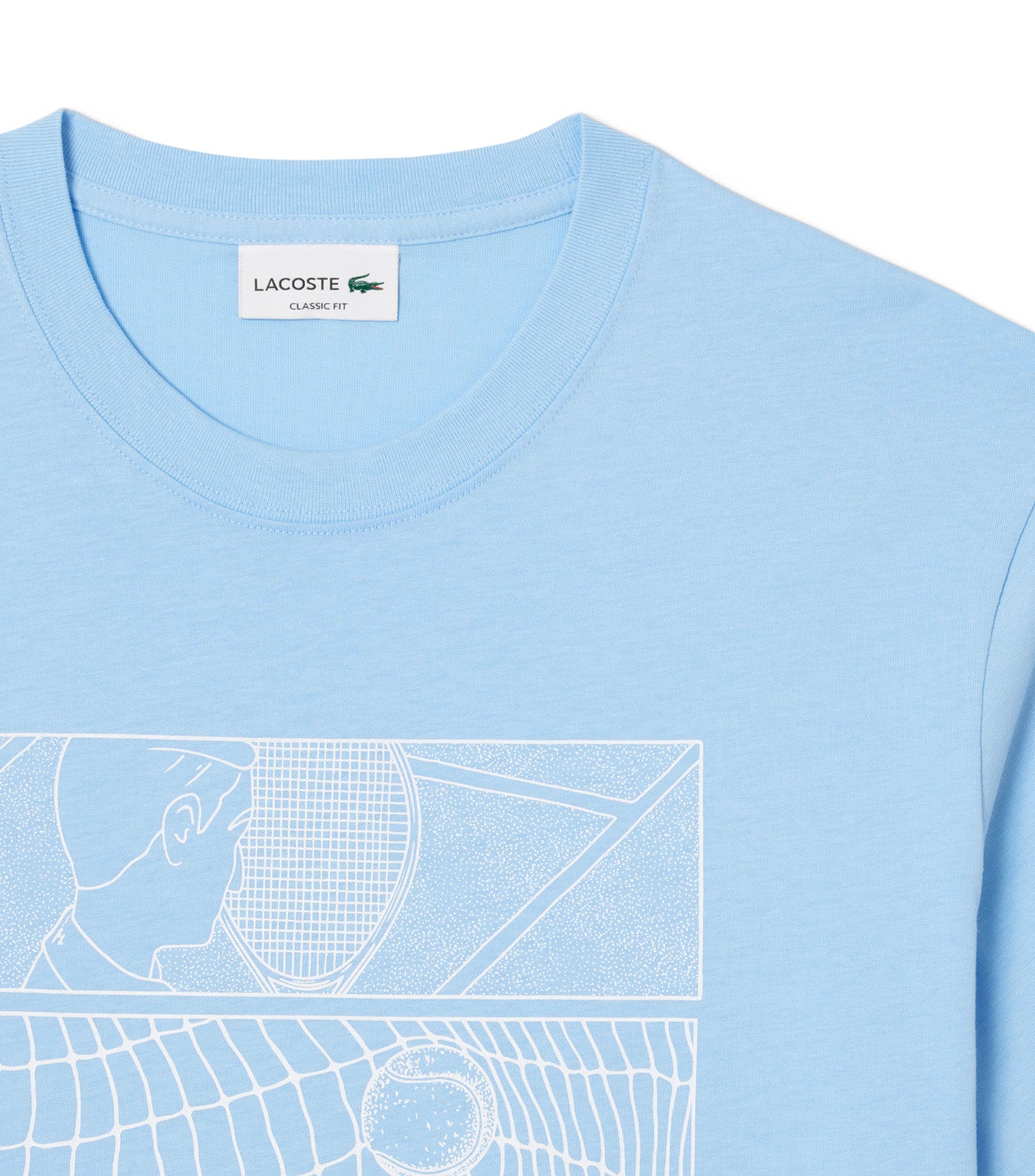 Tennis Court Print Cotton T-Shirt