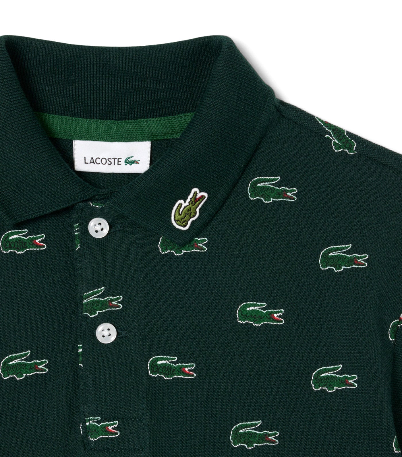 Printed Petit Piqué Polo Shirt Sinople