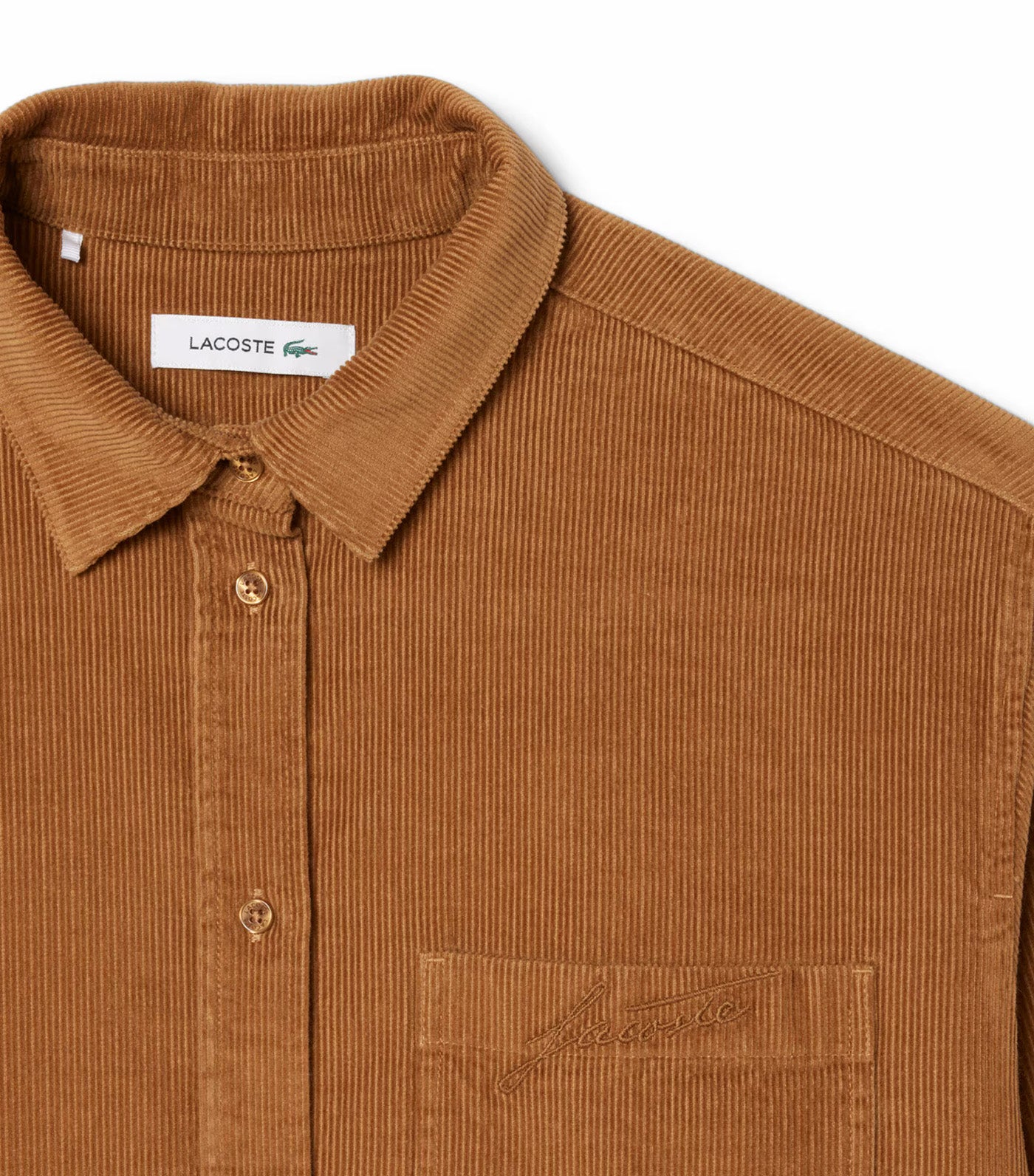 Lacoste Oversized Corduroy Overshirt Date Brown