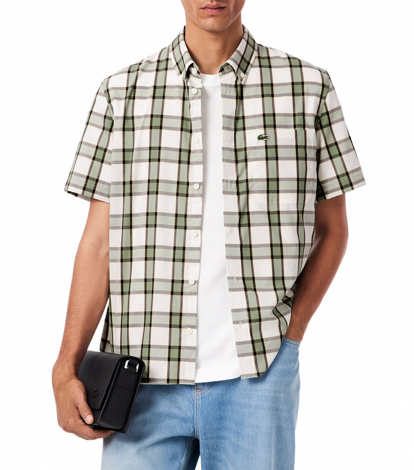 Lacoste Regular Fit Short Sleeved Shirt Flour/Sesame/Thyme