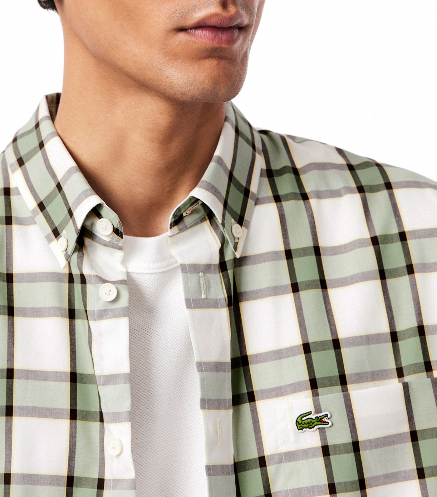 Lacoste Regular Fit Short Sleeved Shirt Flour/Sesame/Thyme