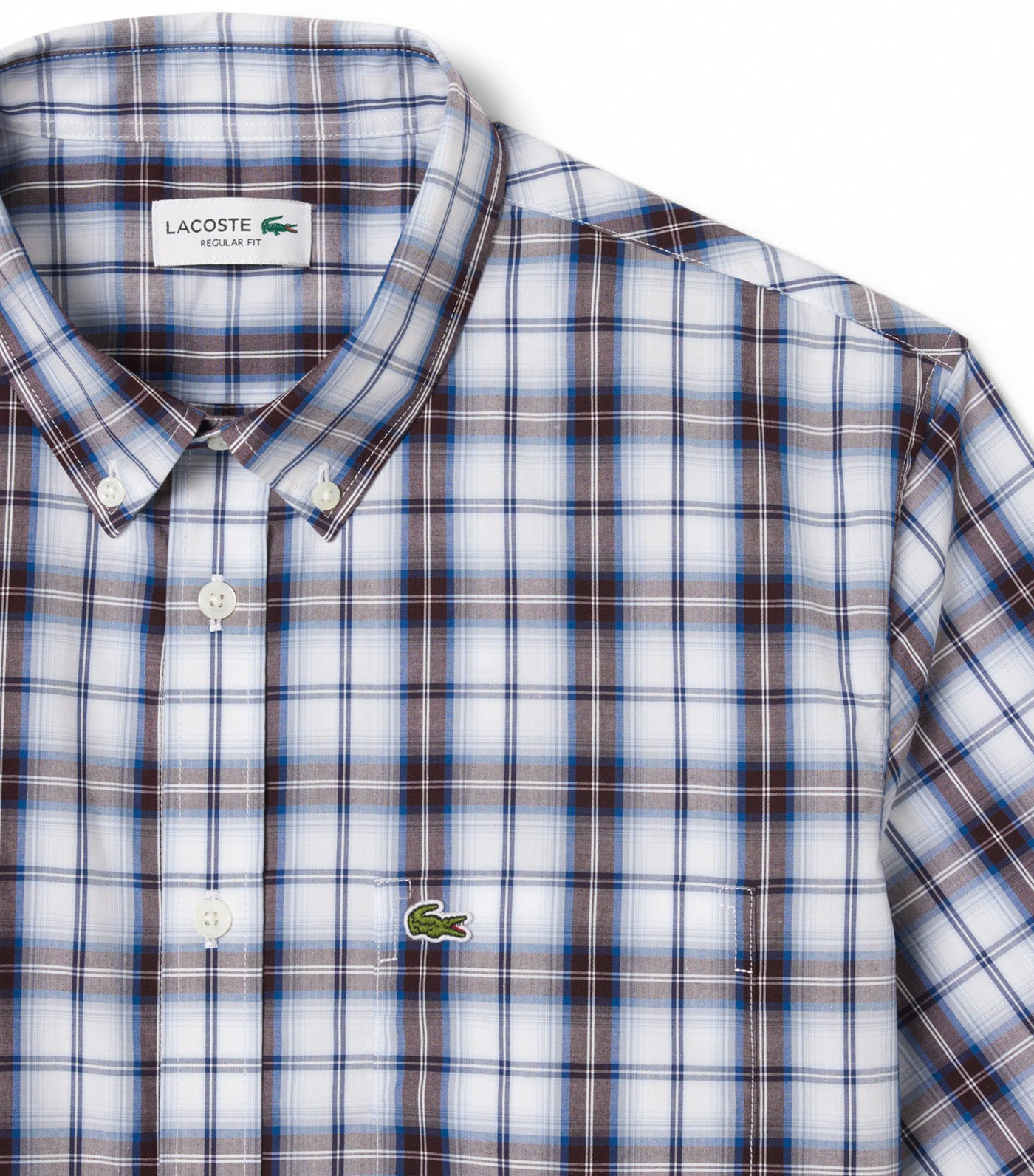 Lacoste Regular Fit Short Sleeved Shirt White/Bordeaux