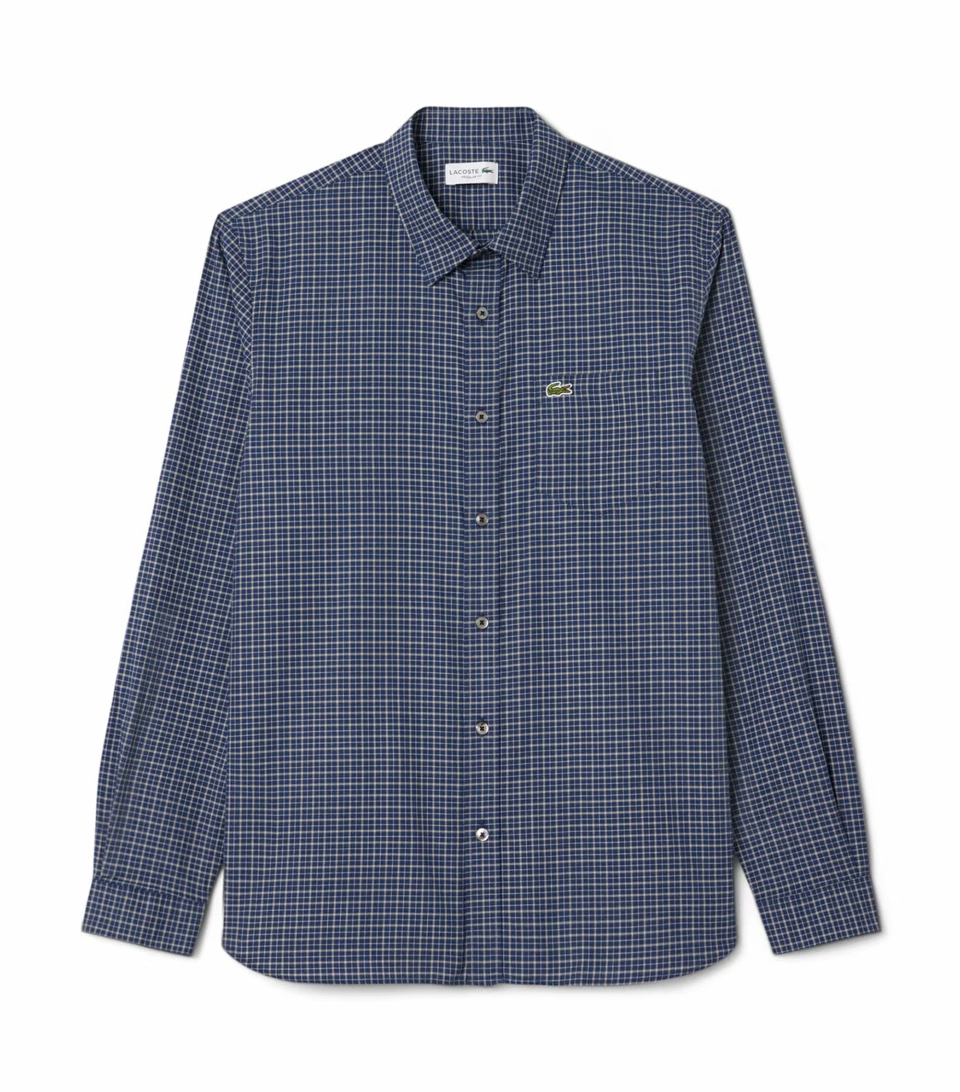 Lacoste Regular Fit Plaid Flannel Shirt Navy Blue/Flour