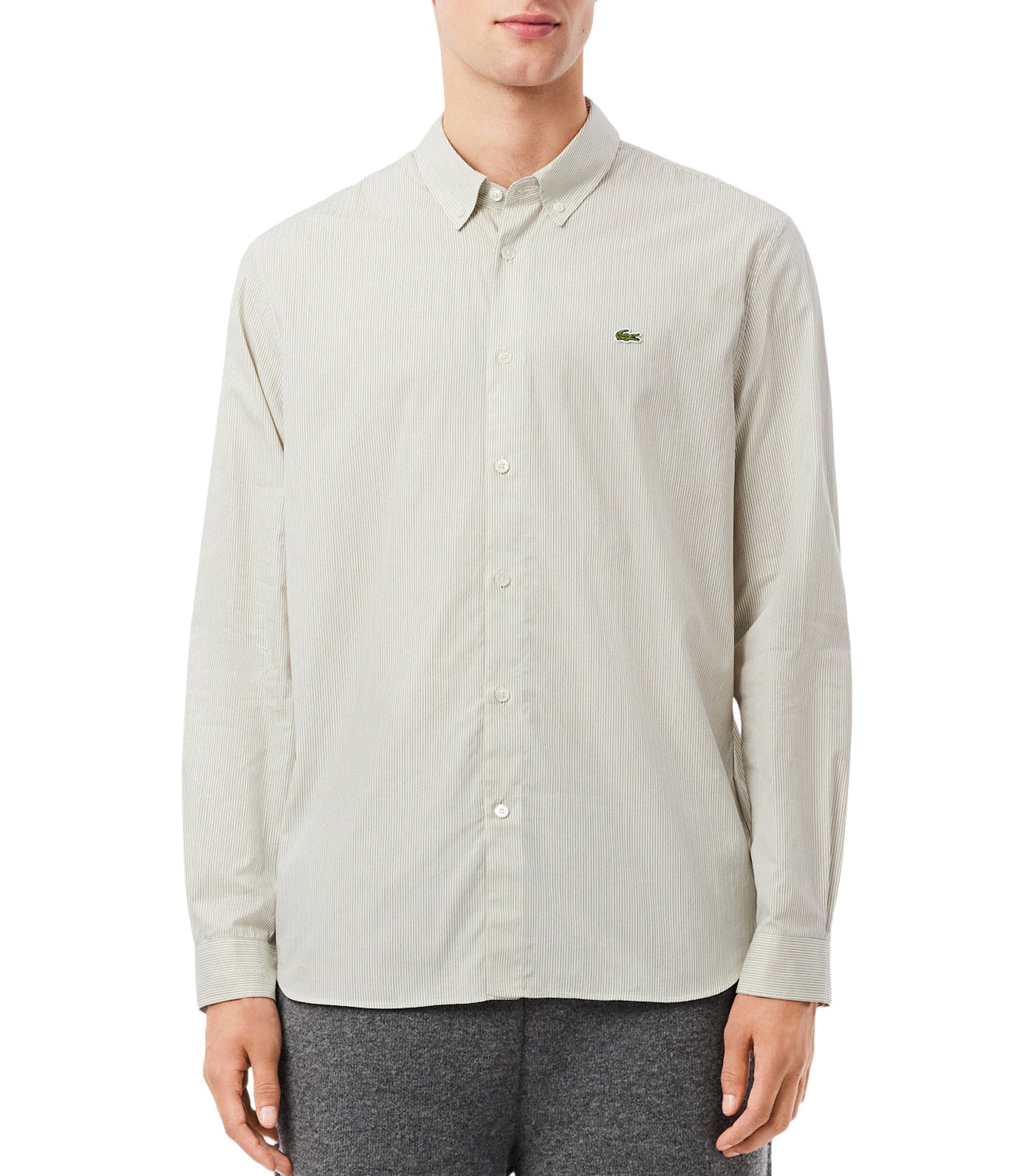 Regular Fit Striped Poplin Shirt Lapland/Sinople