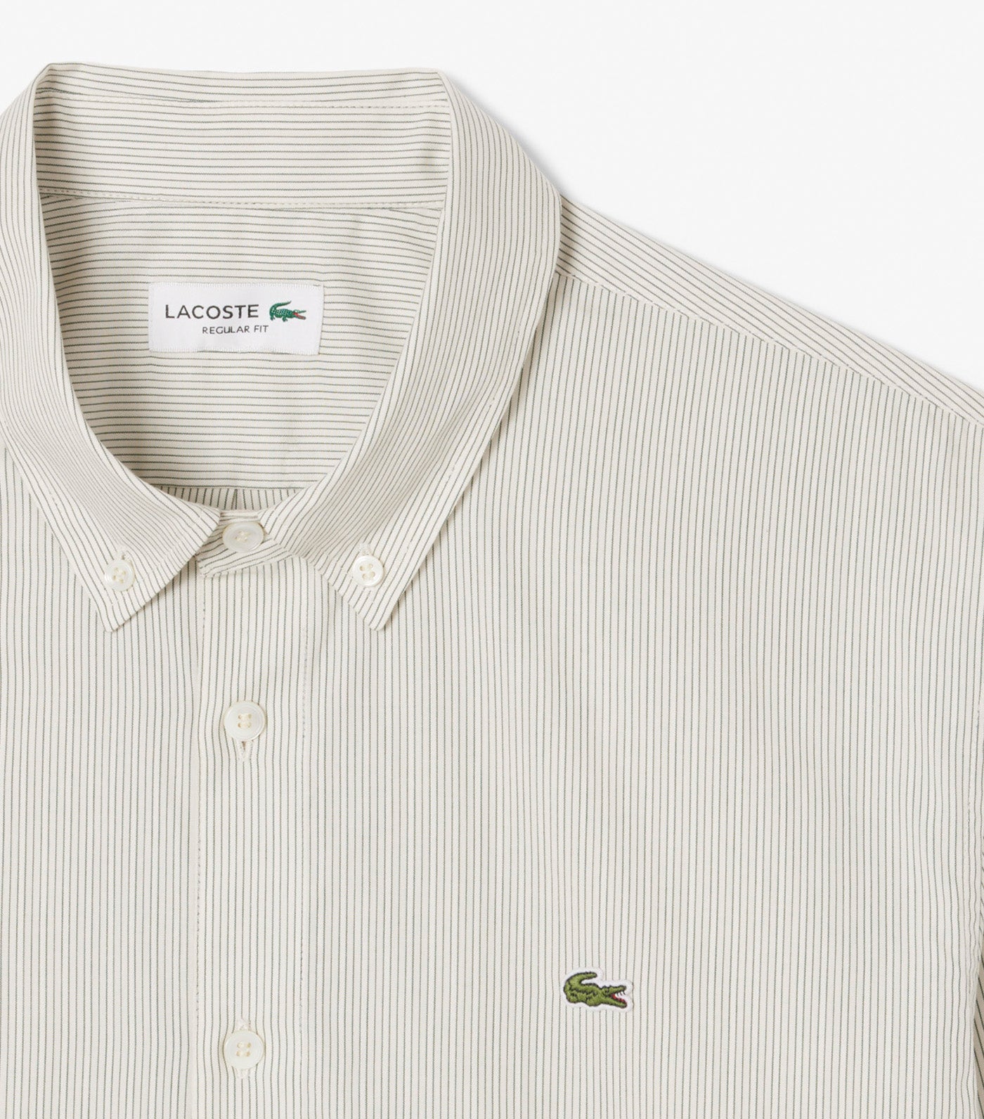 Regular Fit Striped Poplin Shirt Lapland/Sinople