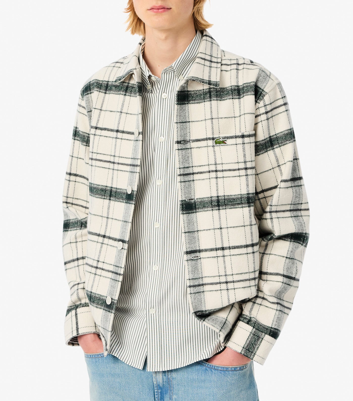 Cotton Plaid Overshirt Lapland/Sinople/Pitch Chine