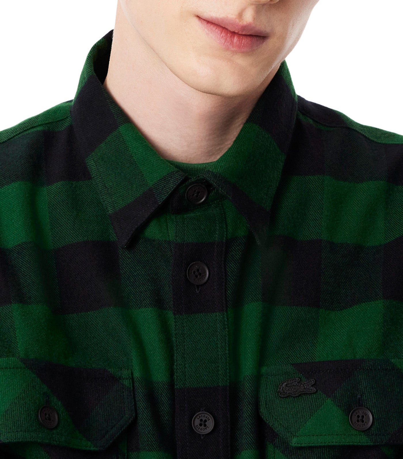 Oversized Cotton Plaid Overshirt Green/Black