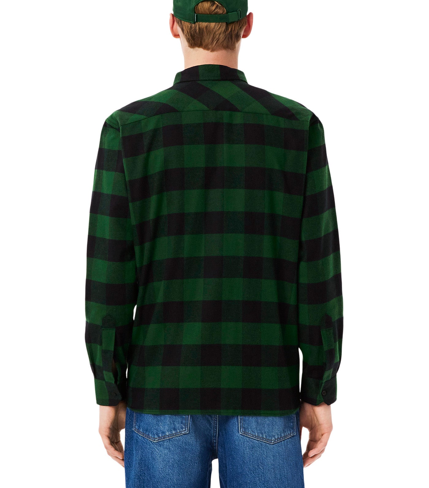 Oversized Cotton Plaid Overshirt Green/Black